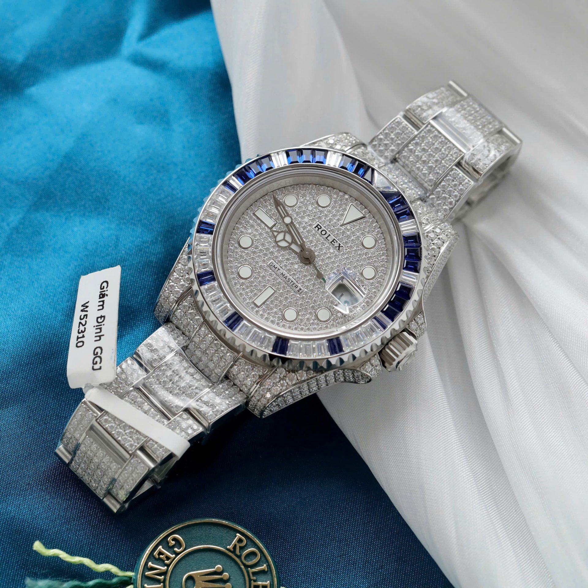Rolex GMT-Master II Replica Watch Sapphire + Diamonds Moissanite 40mm