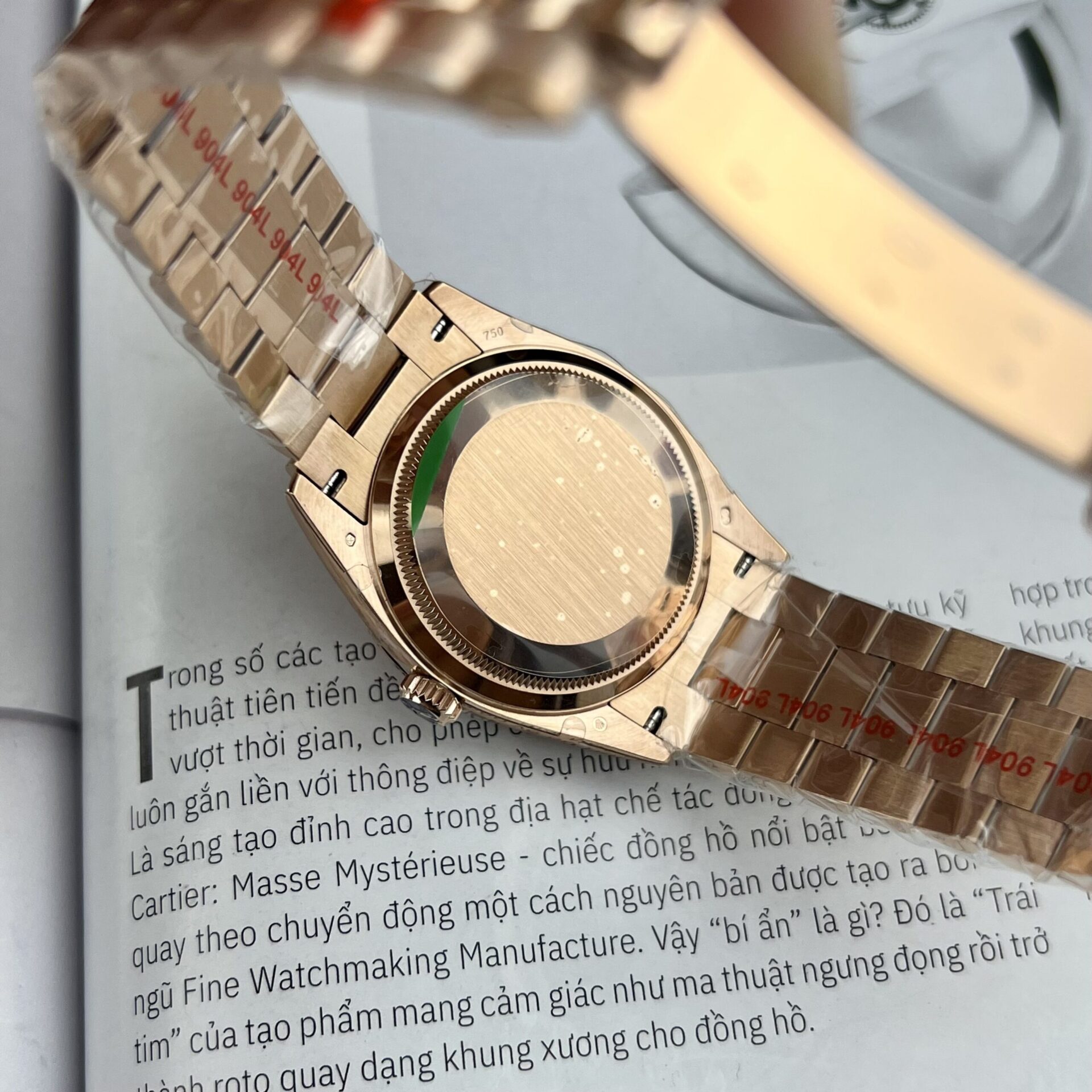 Rolex Clone Watch Day-Date Pink Dial President Strap EW Factory 31mm