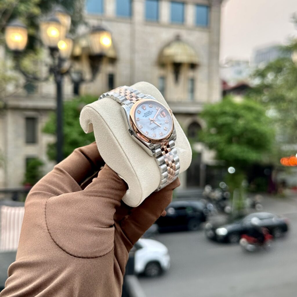 Rolex Fake Watch DateJust Demi Rose Gold Mother Of Pearl Dial 31mm