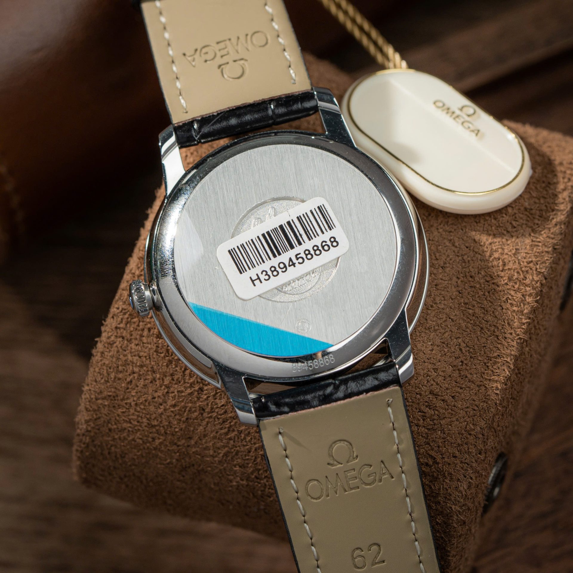 Omega De Ville Prestige Power Reserve Replica Watch Dial Blue Leather Strap 39.5mm