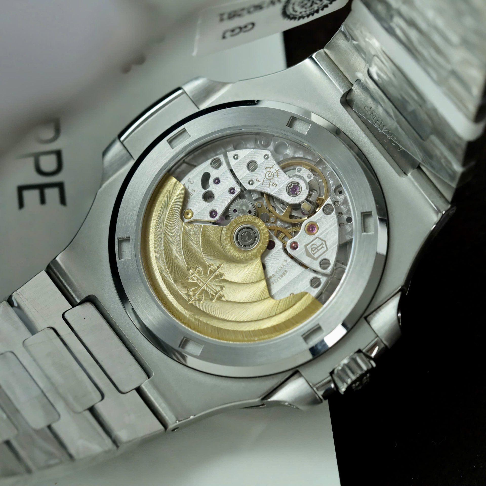 Patek Philippe Nautilus 5719 Best Copies Watch Diamonds Moissanite   Sapphire Baguette Custom 40mm