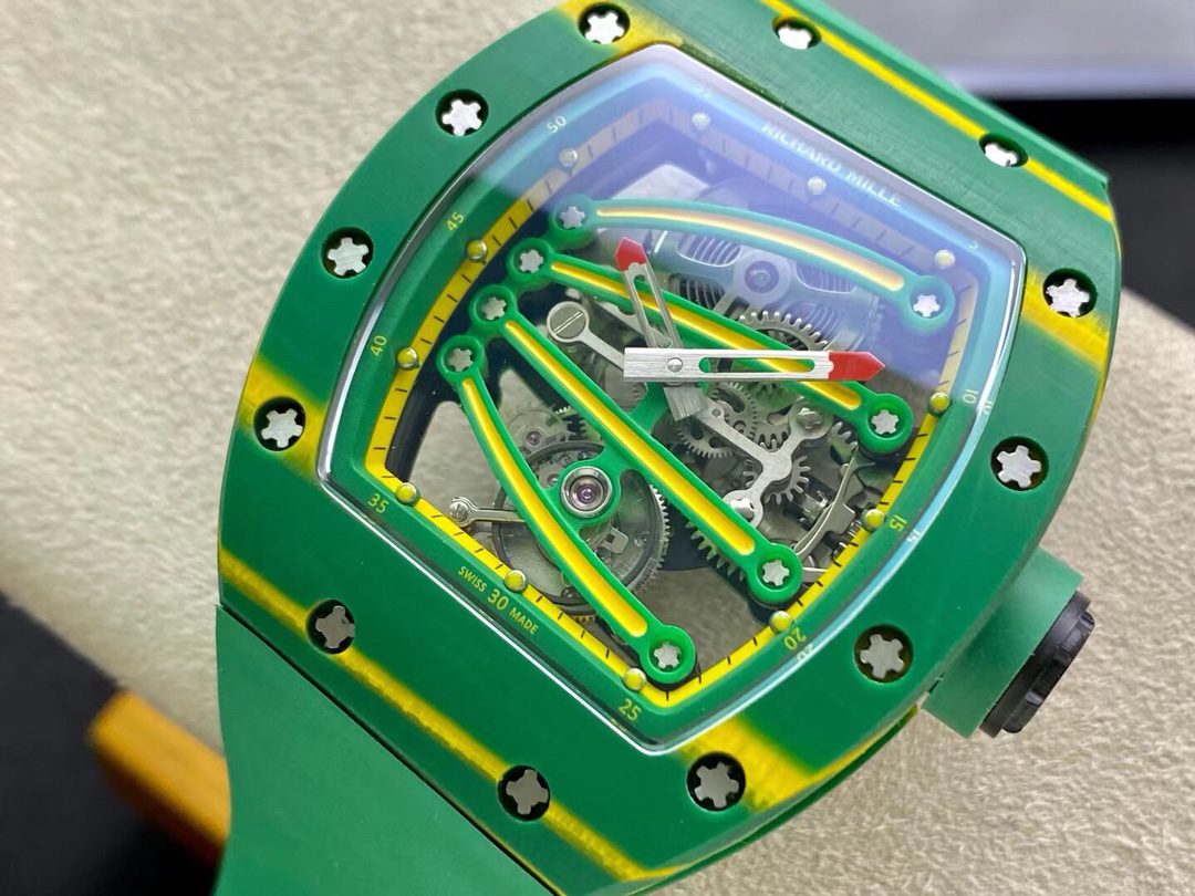 Richard Mille Replica Watch RM59-01 Yohan Blake Tourbillon Carbon Green 43x50mm