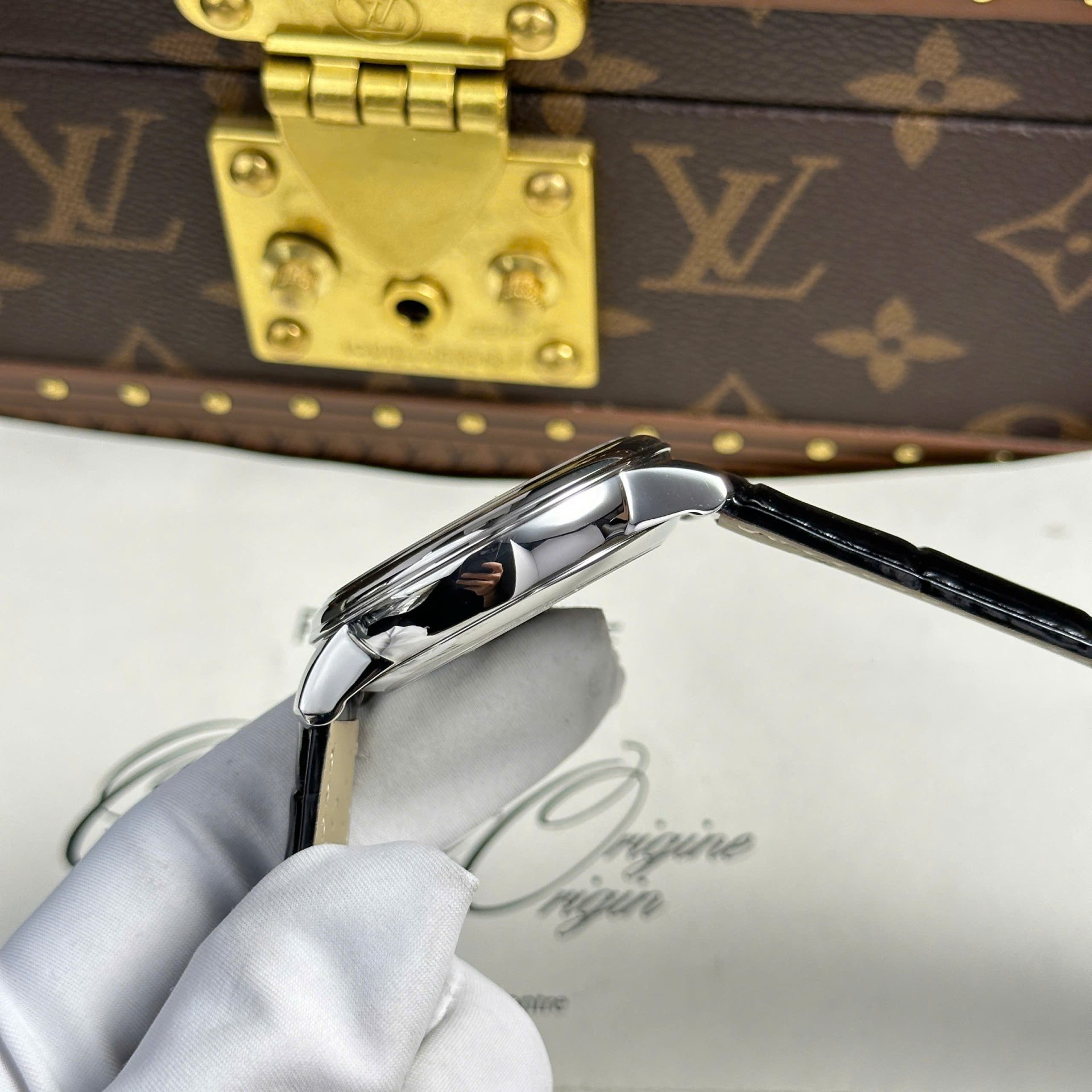 Omega Replica Watch De Ville Prestige Power Reserve Black Dial 39.5mm