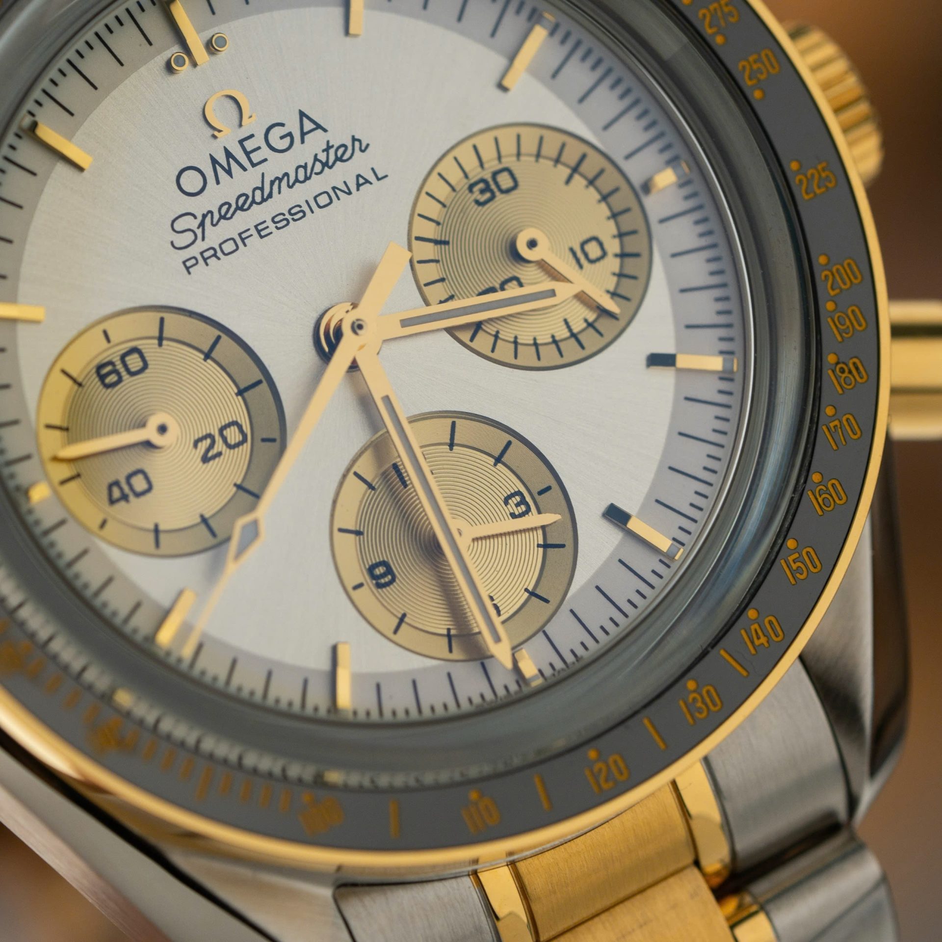 Omega SpeedMaster MoonWatch Chronogarph Demi Gold Replica Watch 42mm