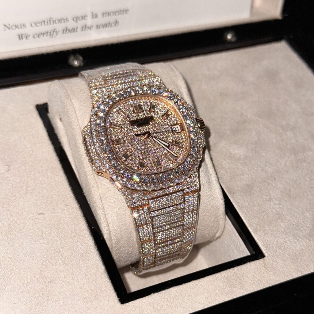 Patek Philippe Best Replica Watch Nautilus 5719 Gold Wrapped   Moissanite Diamonds Custom 40mm