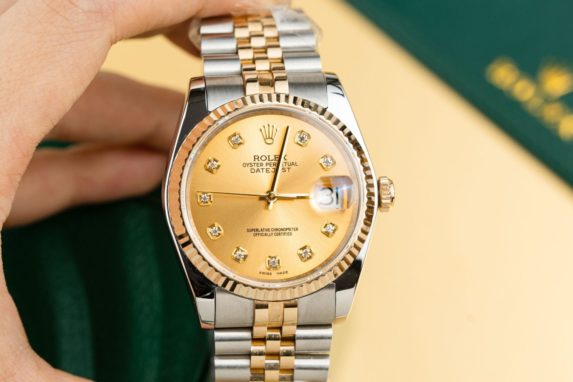 Rolex Replica Watches DateJust 126233 Gold Wrapped Champagne Dial 36mm