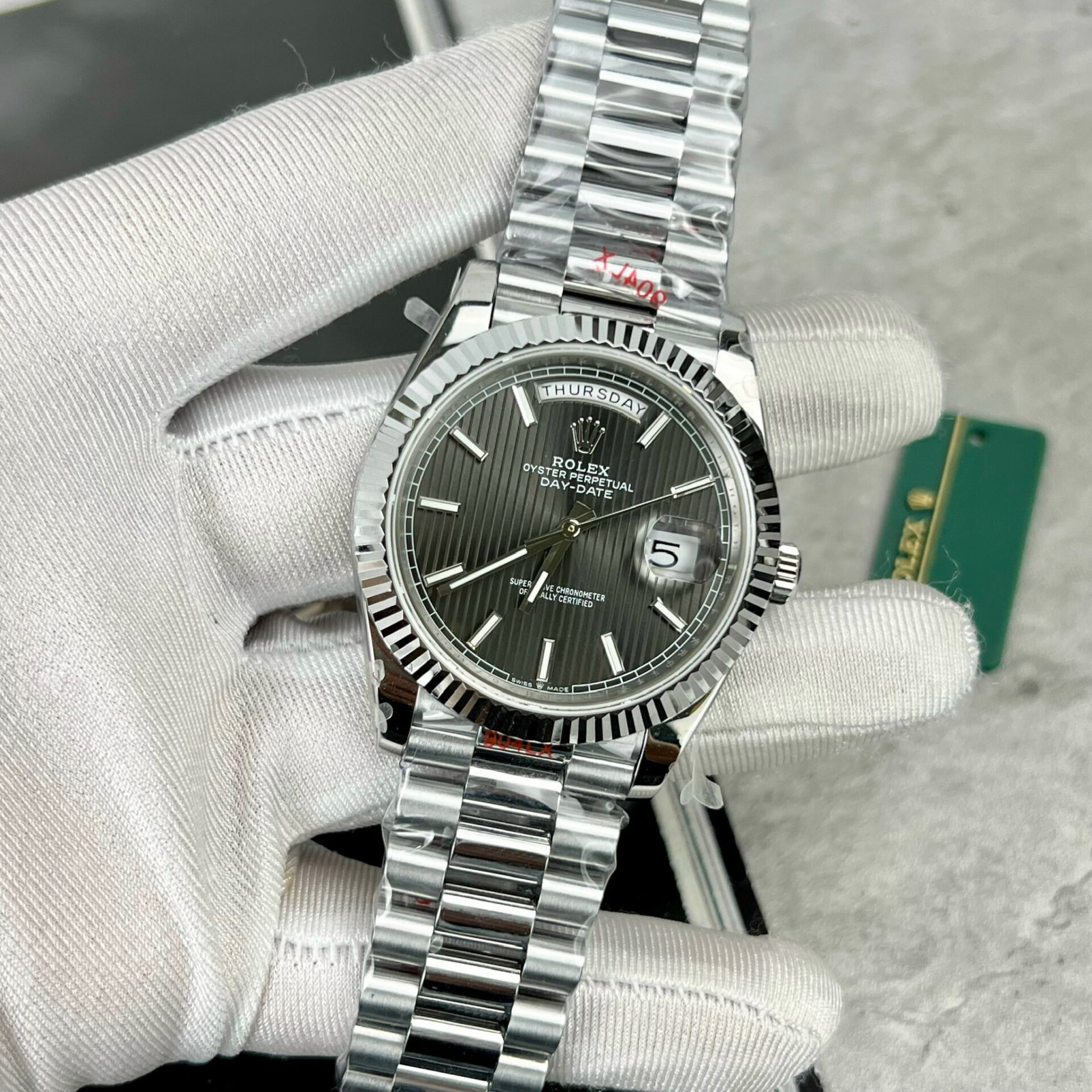 Rolex Day-Date 228236 Replica 11 Watch Grey Dial GM Factory 40mm