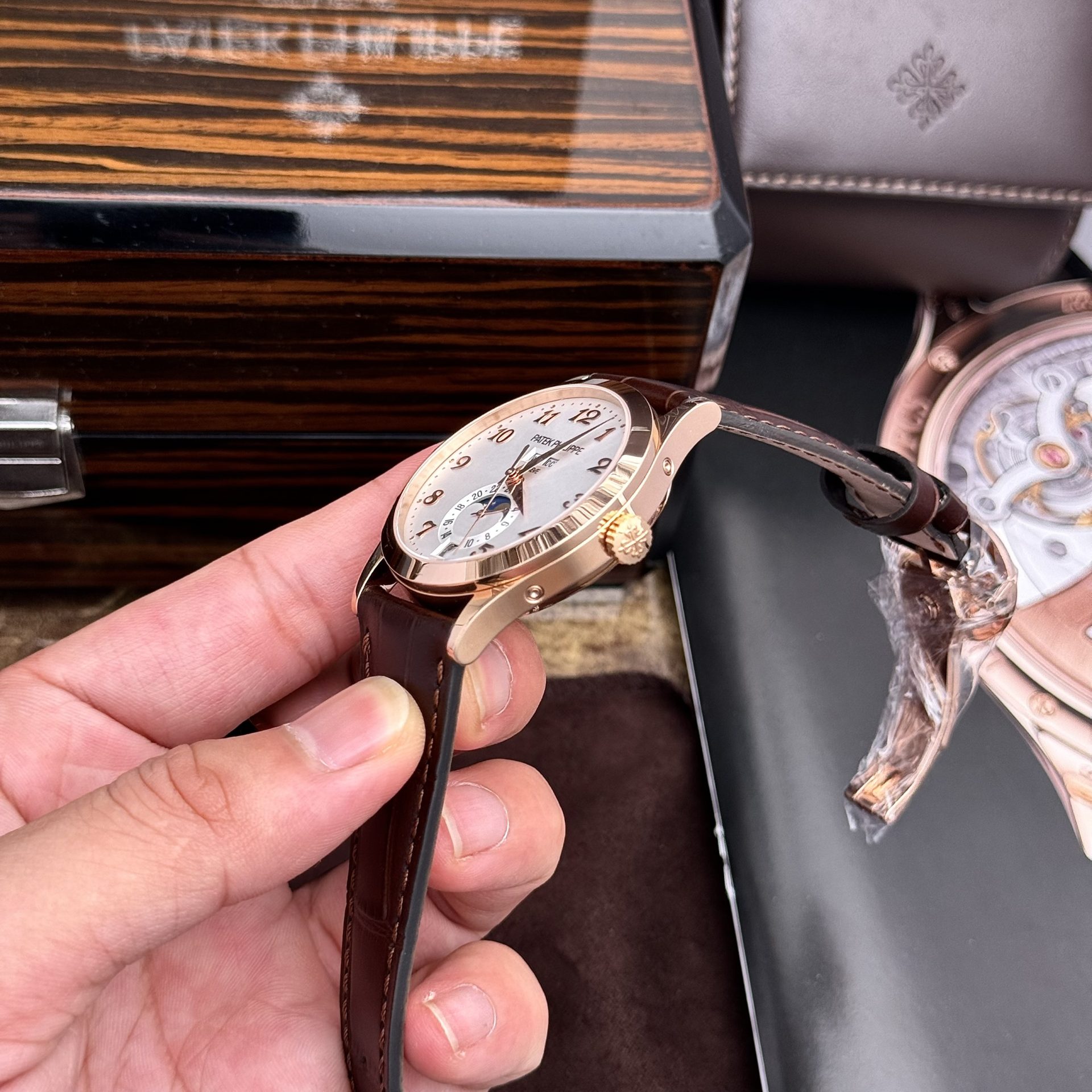 Patek Philippe Replica Watches Complications 5396R White Dial Leather Strap 38.5mm
