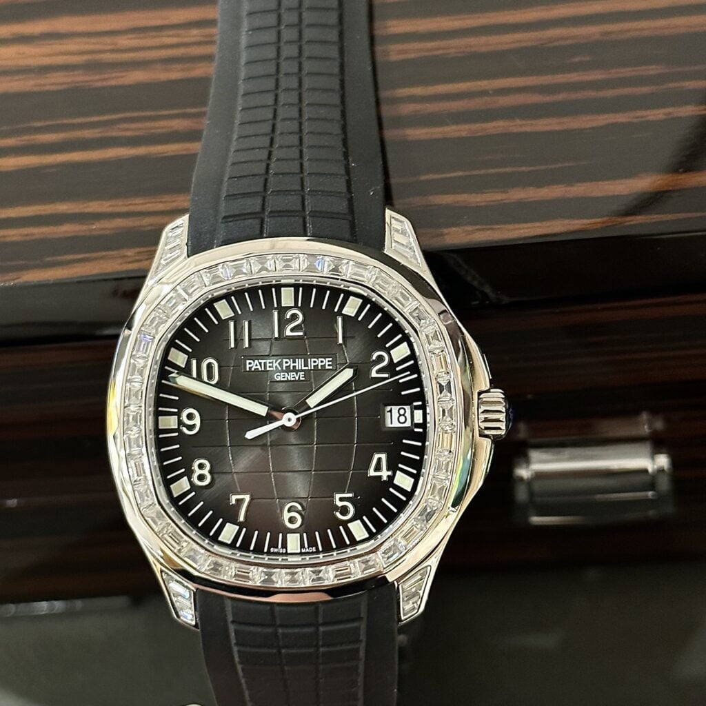 Patek Philippe Replica Watch Aquanaut 5167 Custom Moissanite Baguette Diamonds 40mm