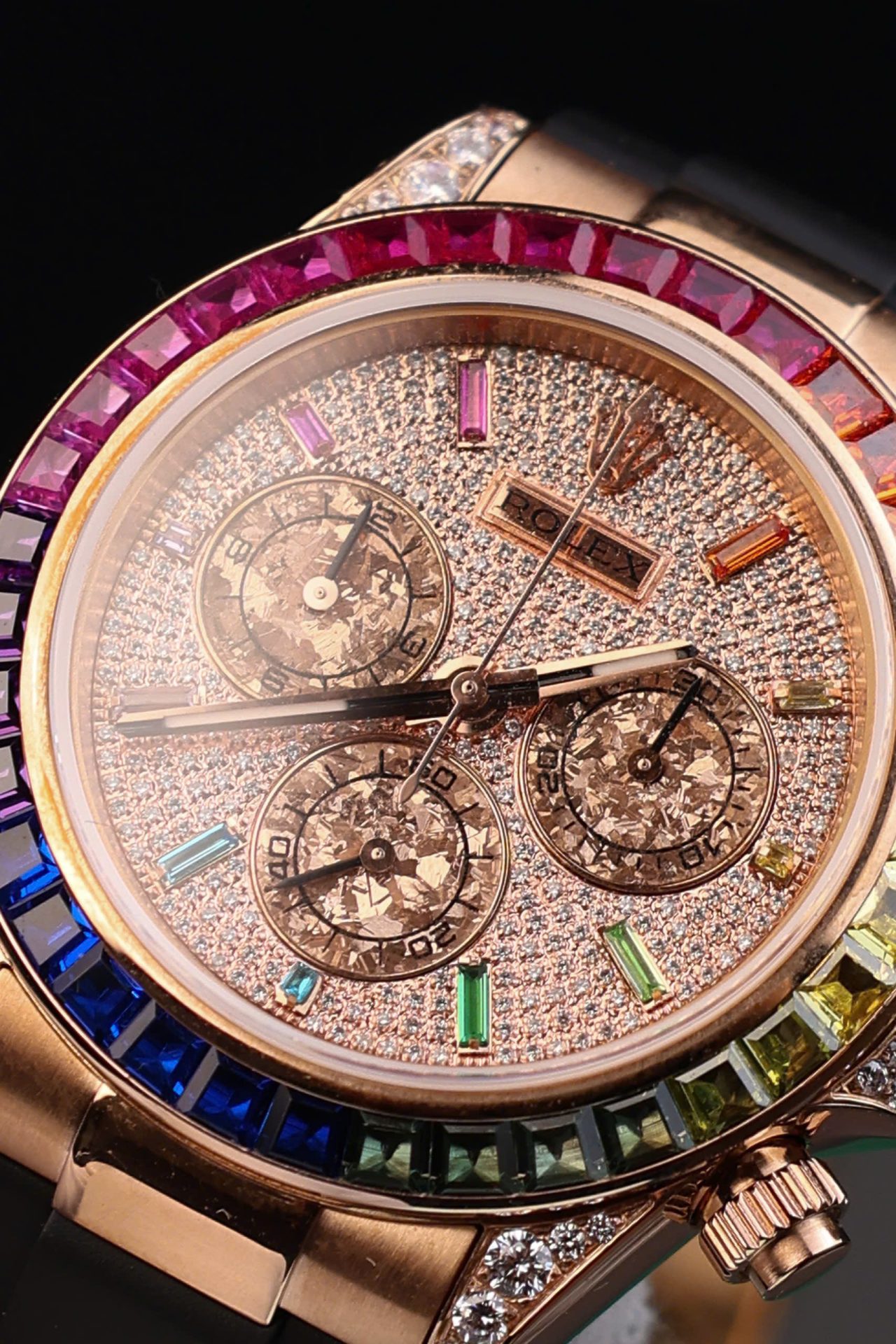 Rolex Daytona Rainbow Copies Watch Rubber Strap MS Factory 40mm