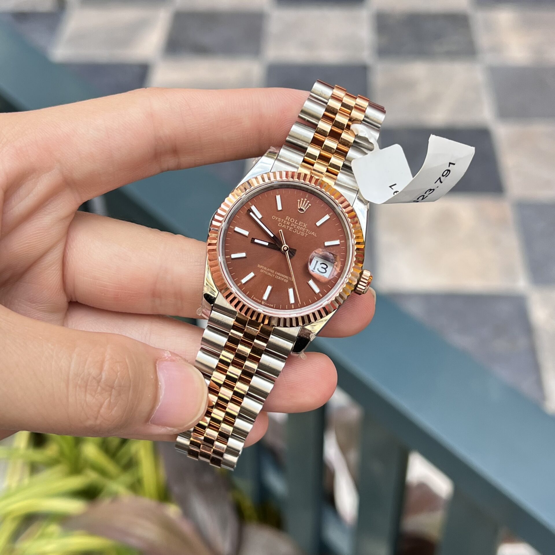 Rolex DateJust Gold Wrapped Chocolate Dial Replica Watch Luminous Markers GMF 36mm