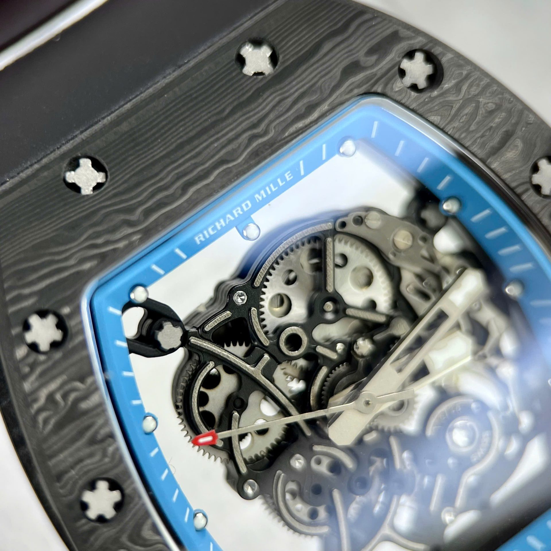 Richard Mille RM055 Replica Watch Full Carbon Case Rubber Strap 45mm