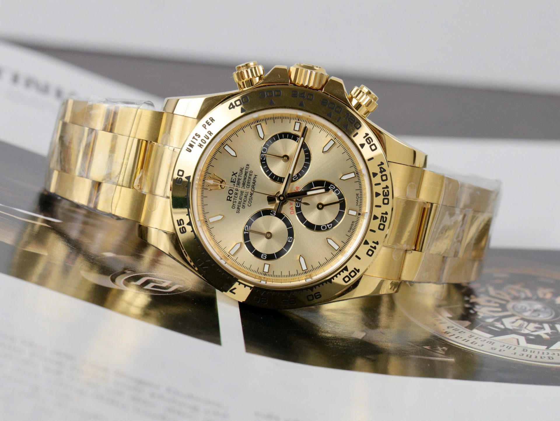 Rolex Best Replica Watch Daytona 126508 Yellow Dial Oyster Strap 40mm