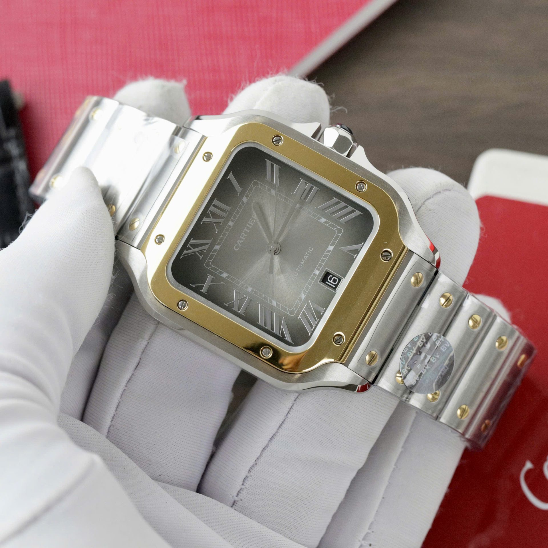 Cartier Santos CRW2SA0030 Replica Watch Gray Dial BV Factory 39.8mm