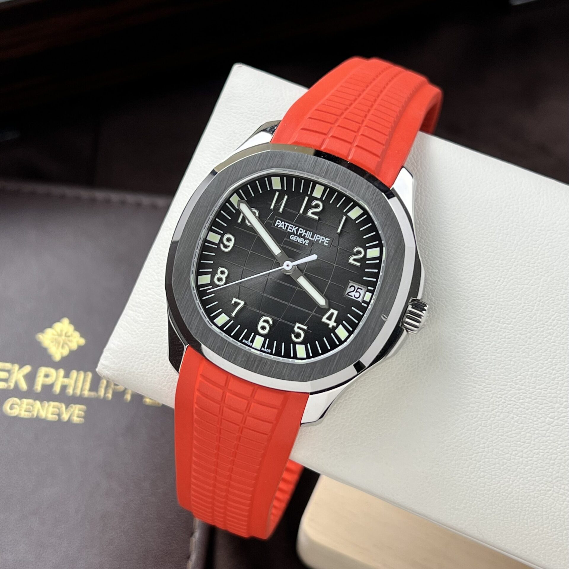Patek Philippe Replica Watch Aquanaut 5167A Red Rubber Strap 3K Factory 40mm