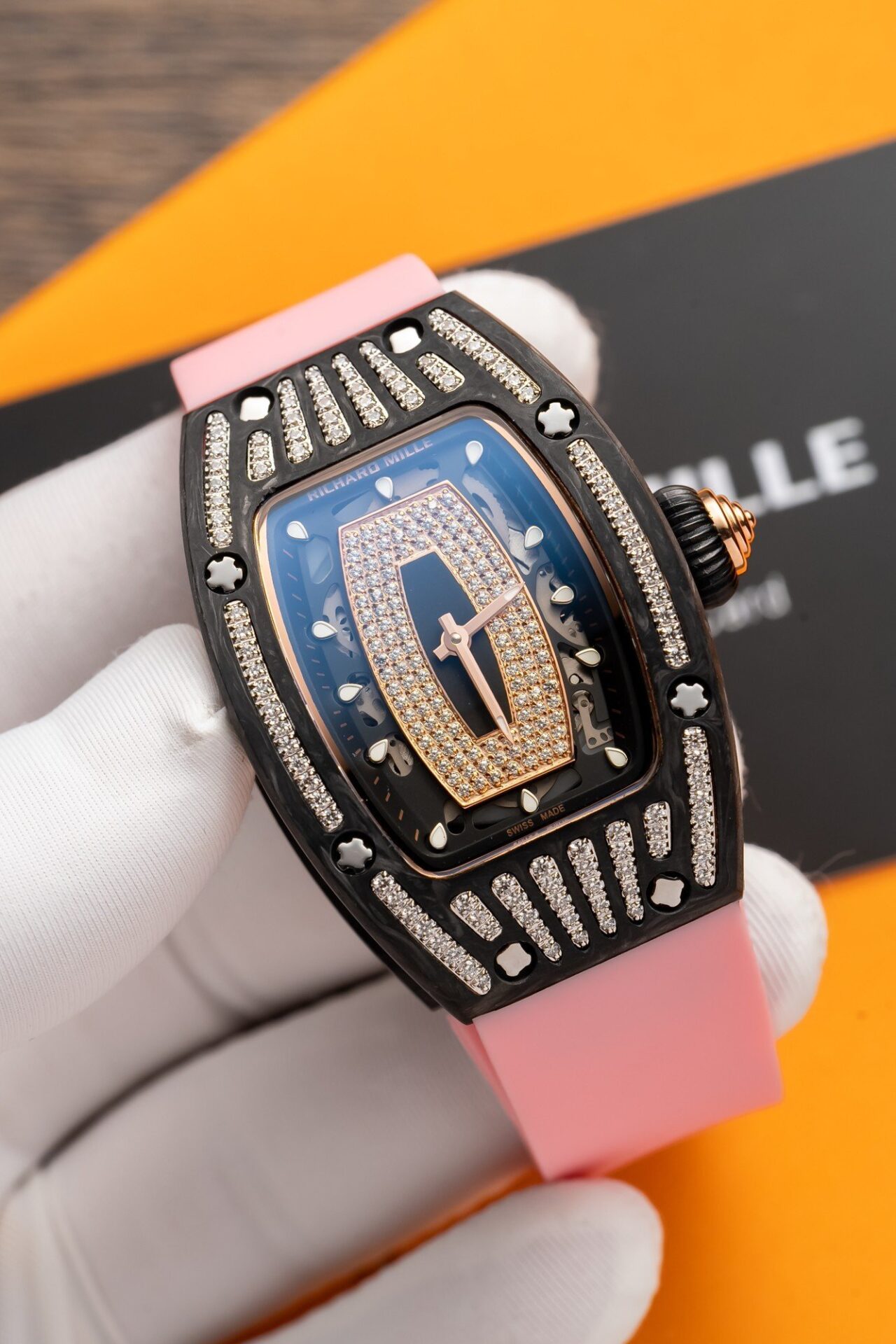 Richard Mille RM07-01 Replica Watch Carbon With Stone 36mm