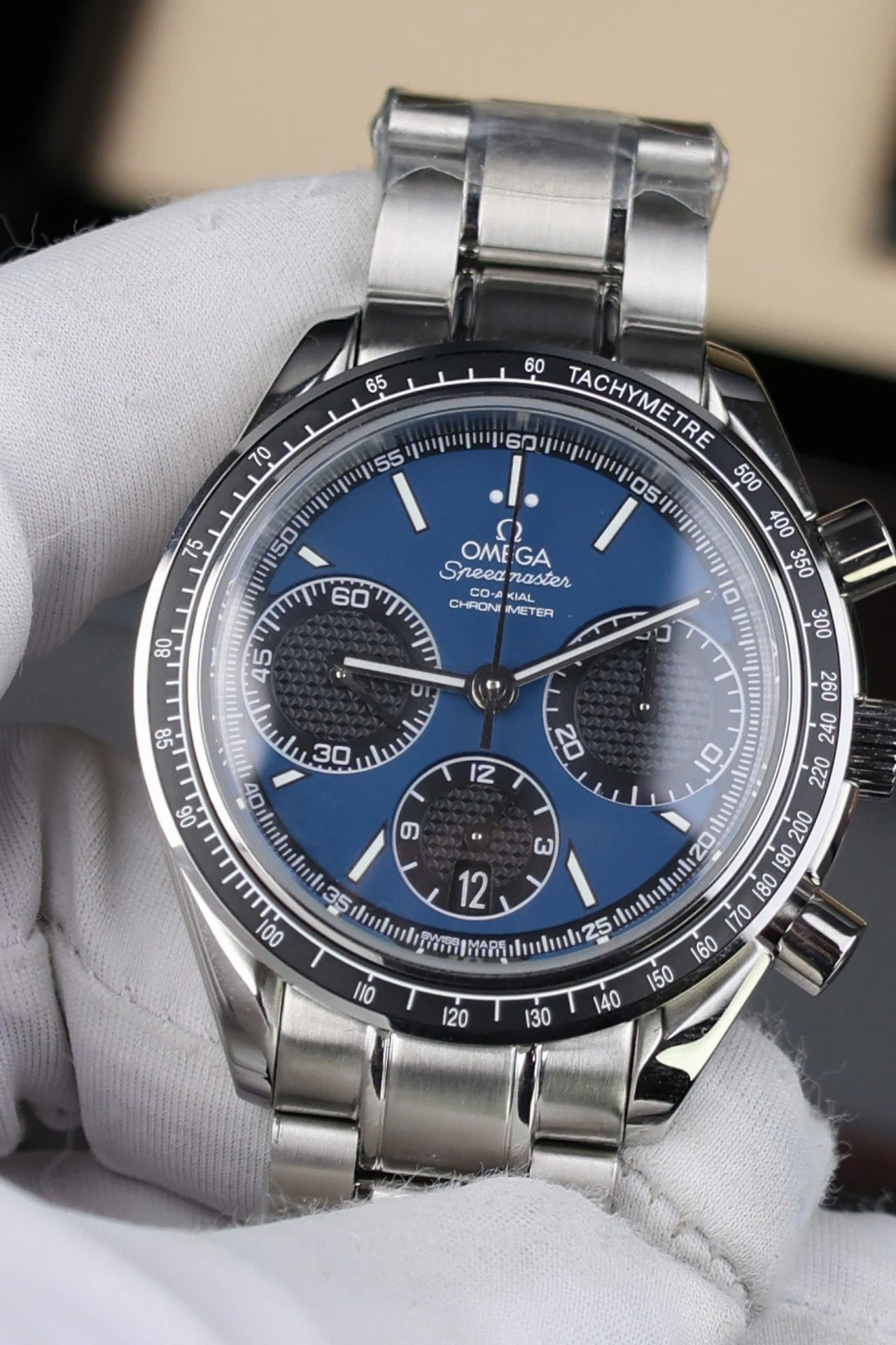Omega Speedmaster Replica Watch Racing Chronograph Dial Blue 40mm