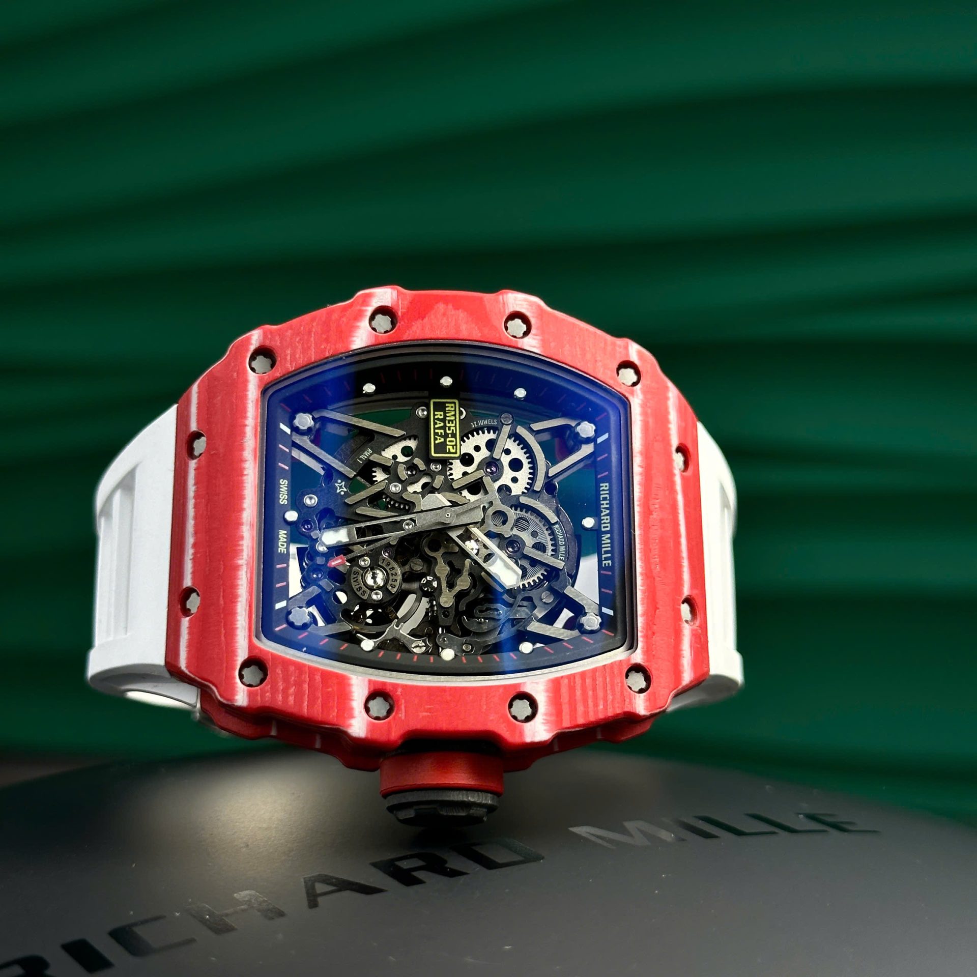 Richard Mille Replica Watch RM35-02 Rafael Nadal Red Quartz TPT 44mm