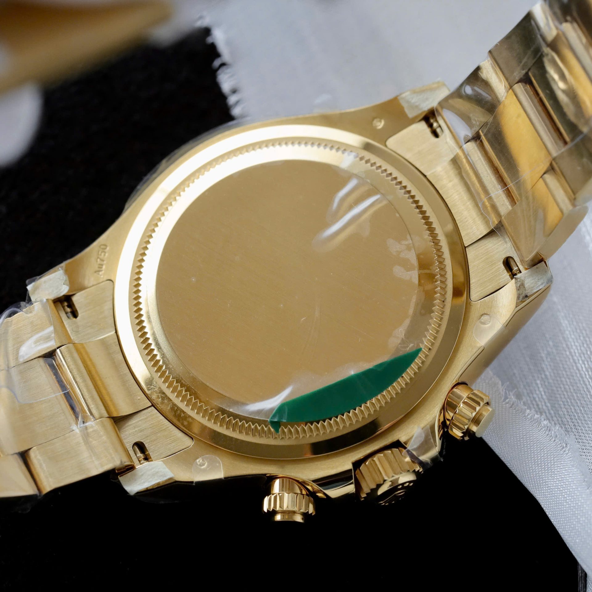 Rolex Daytona Meteorite Dial Copies Watch Gold Wrapped + Moisanite Baguette 40mm