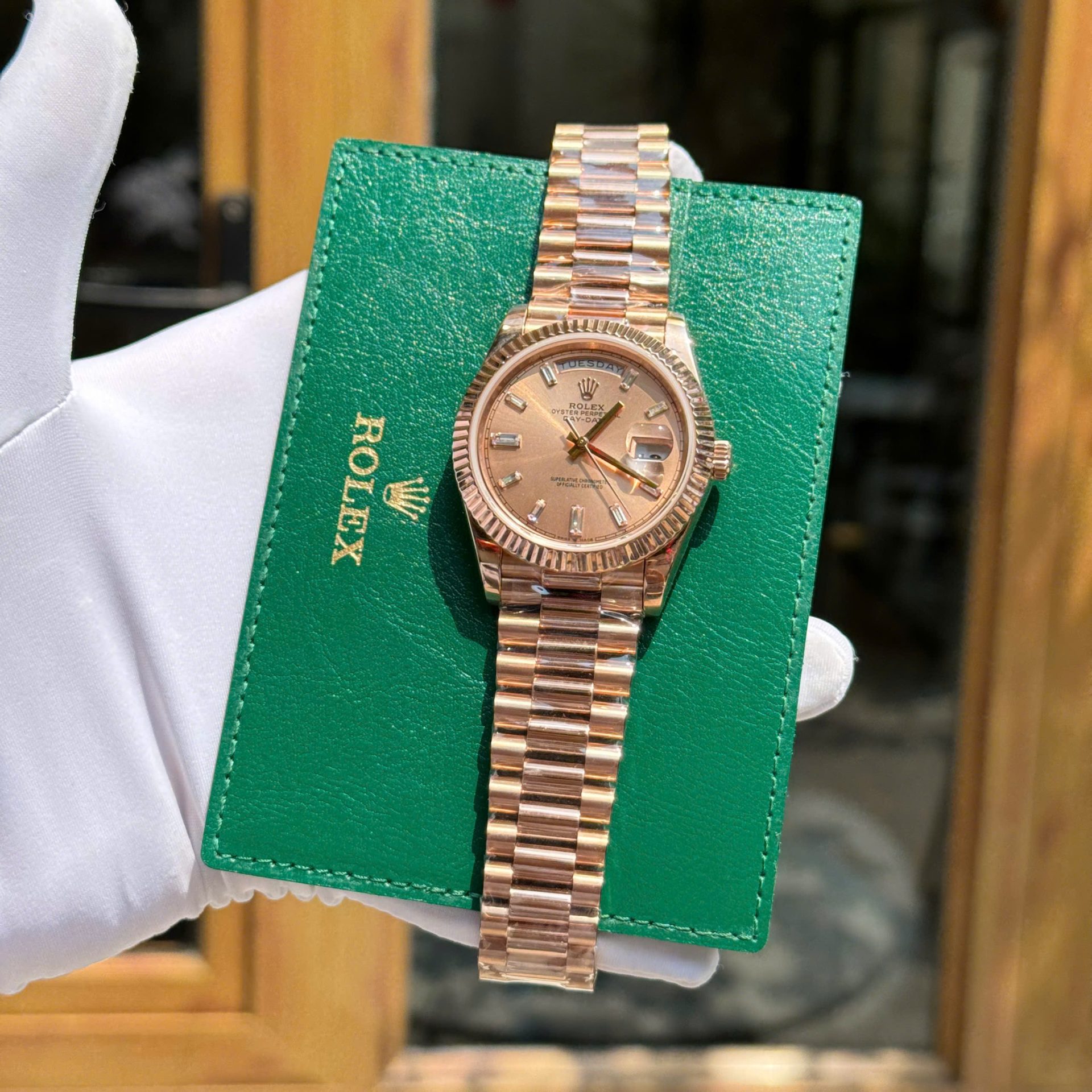 Rolex Day-Date 228235 Gold Wrapped Replica Watch 176 Grams GM Factory 40mm