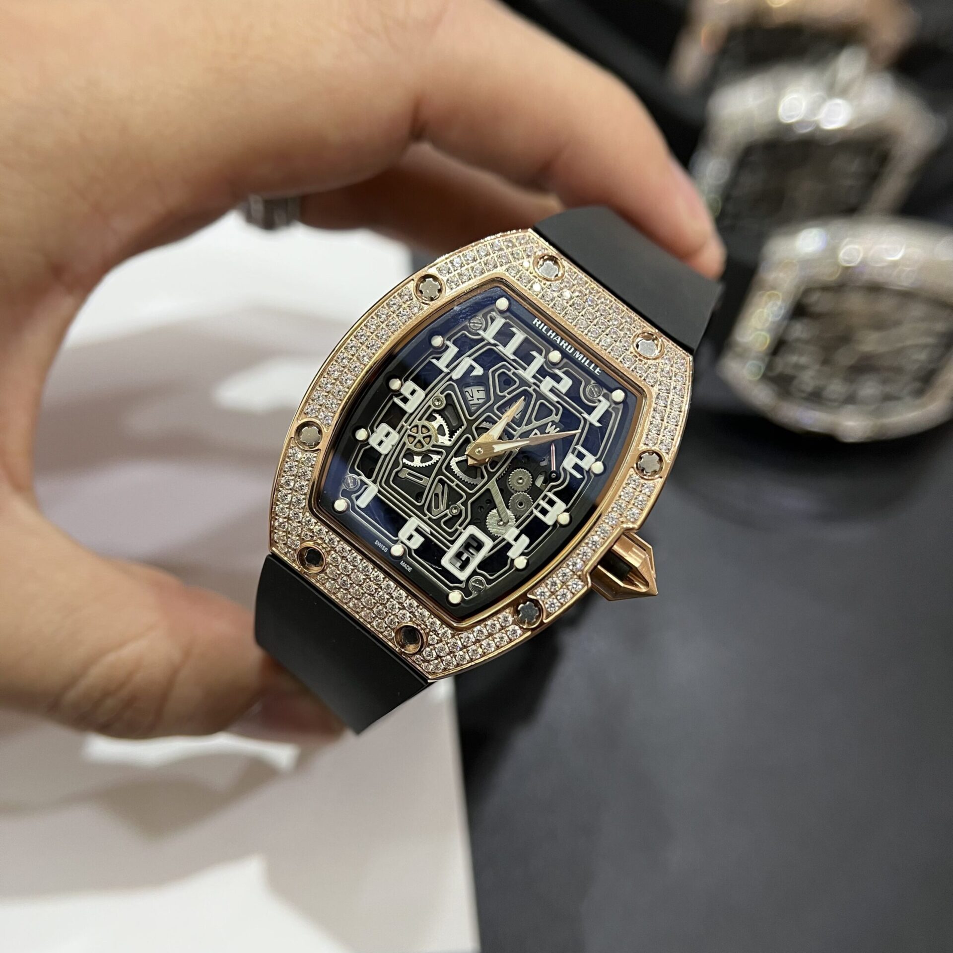 Richard Mille RM67-01 Replica Watch Rose Gold Rubber Strap 40mm