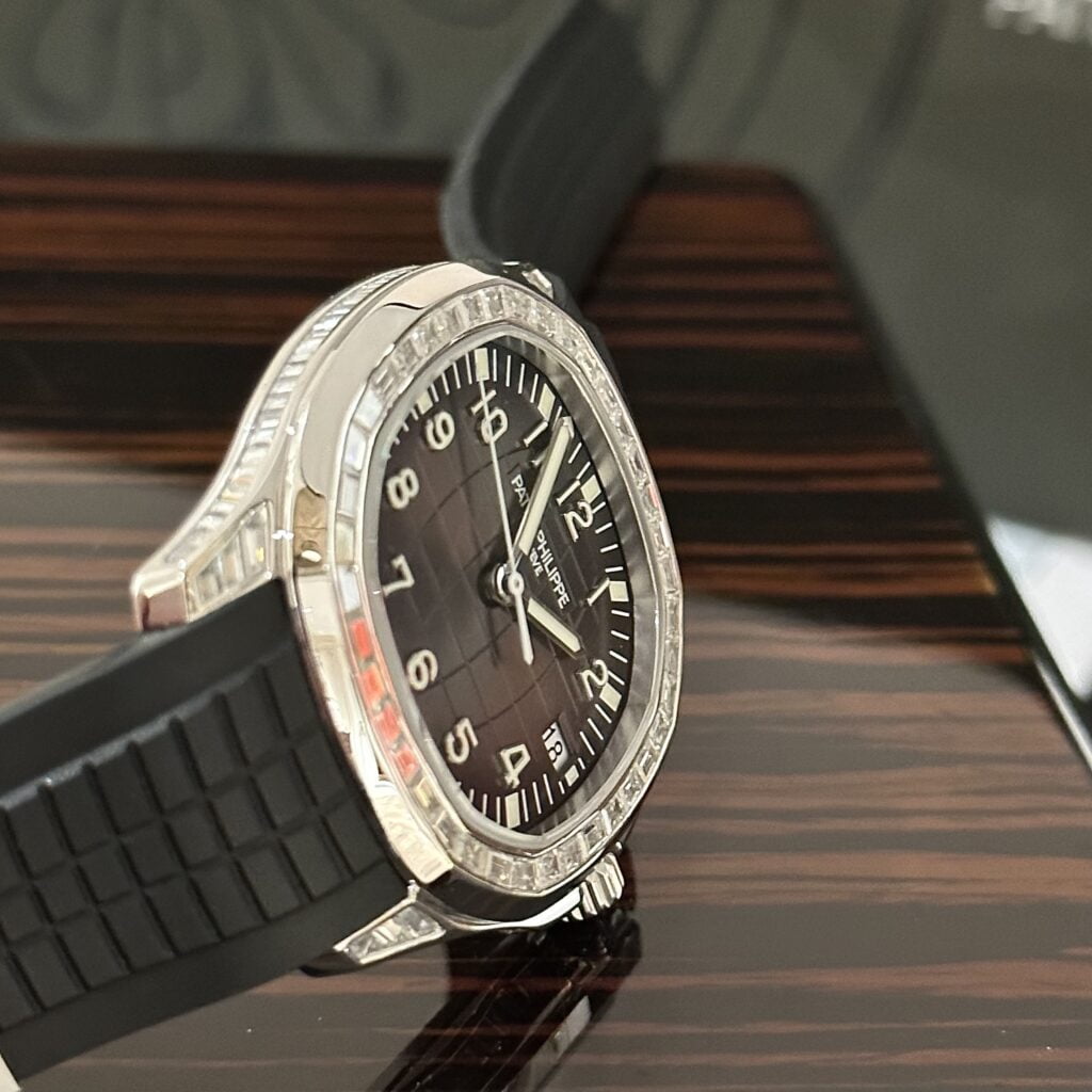 Patek Philippe Replica Watch Aquanaut 5167 Custom Moissanite Baguette Diamonds 40mm