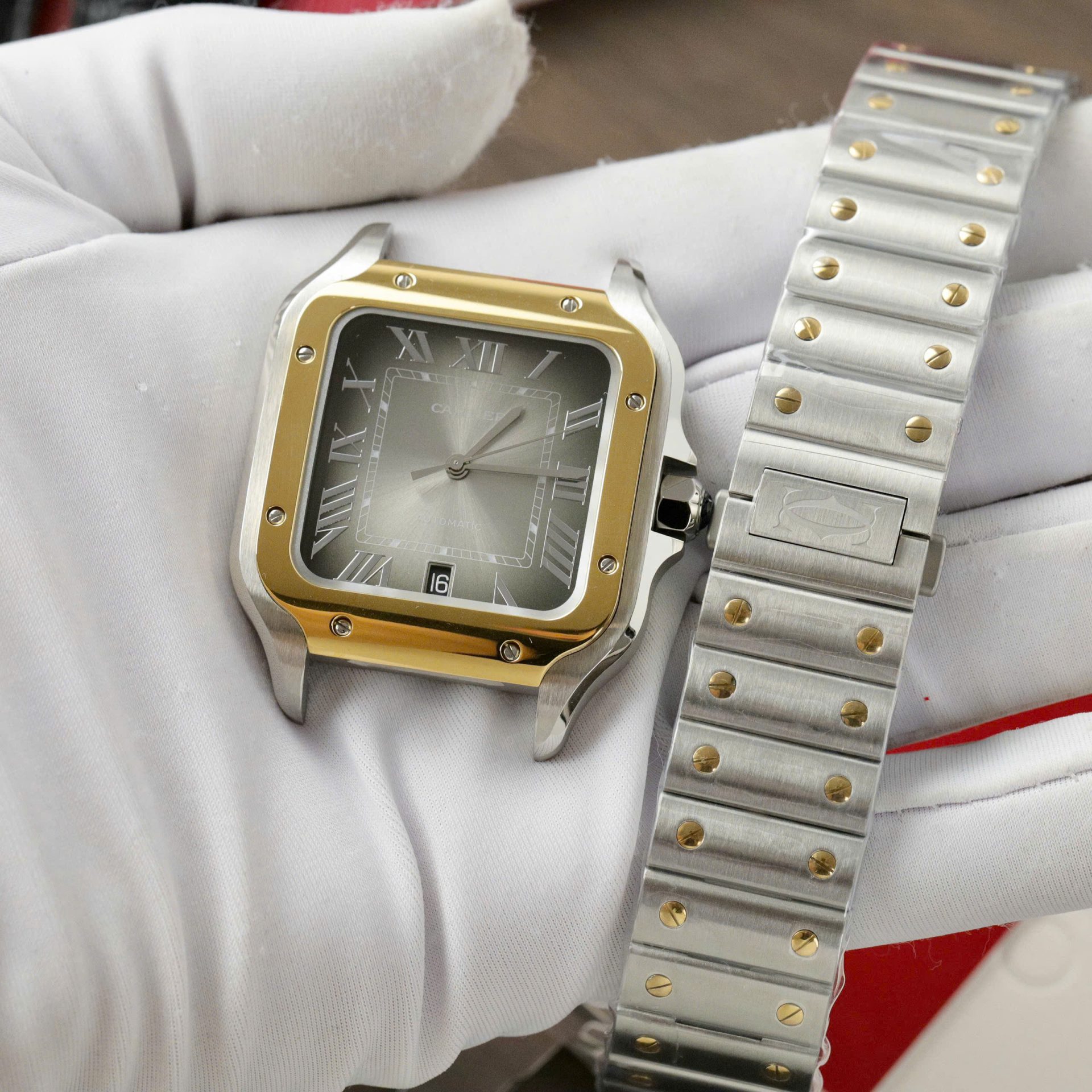 Cartier Santos CRW2SA0030 Replica Watch Gray Dial BV Factory 39.8mm