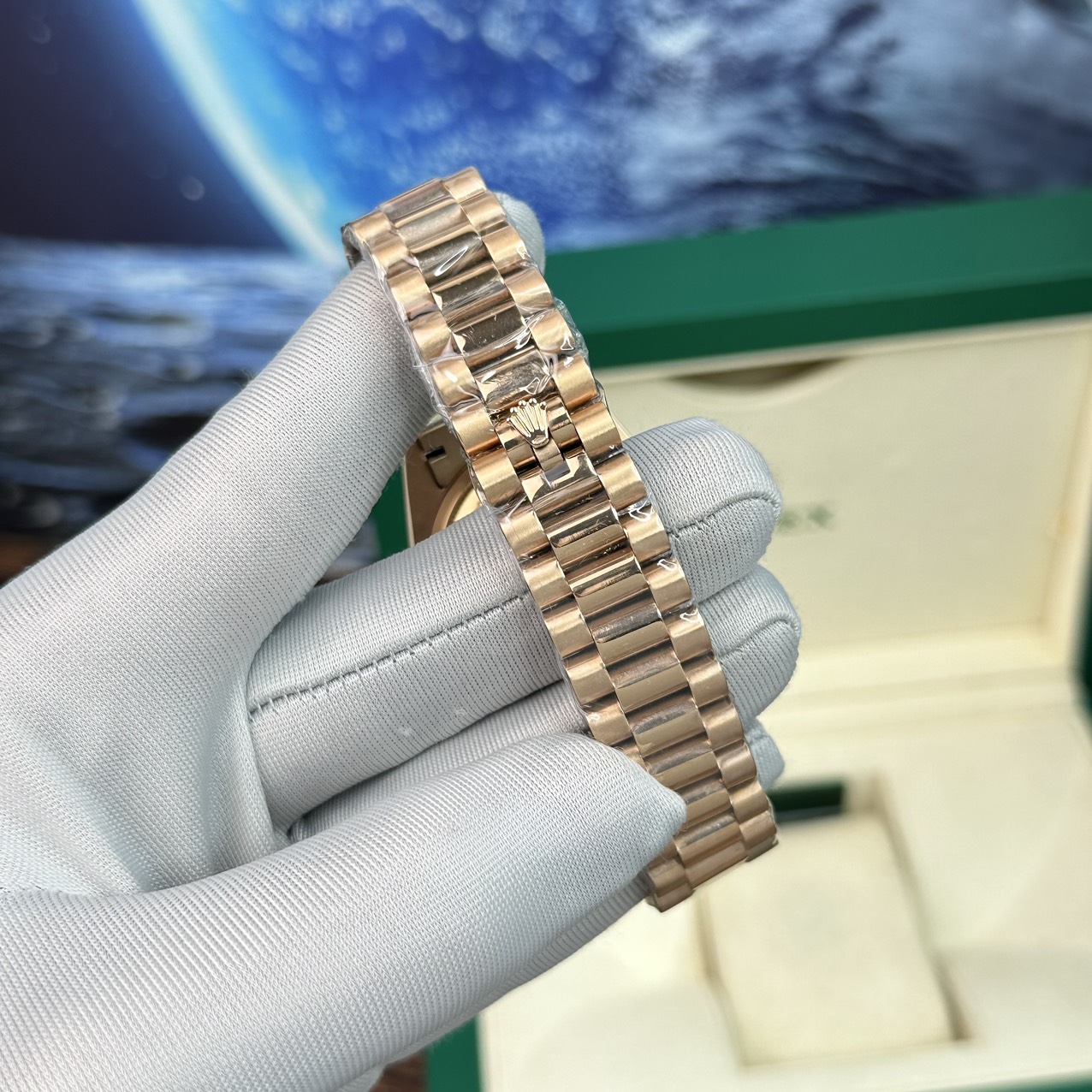 Rolex Fake Watch Day-Date Rose Gold Lava Dial BP Factory 40mm