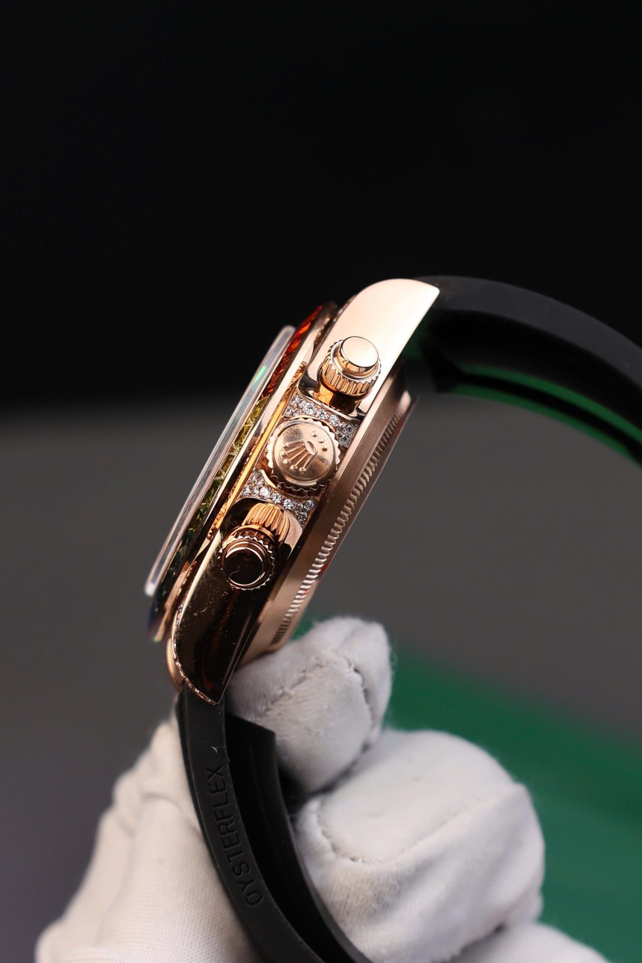 Rolex Daytona Rainbow Copies Watch Rubber Strap MS Factory 40mm