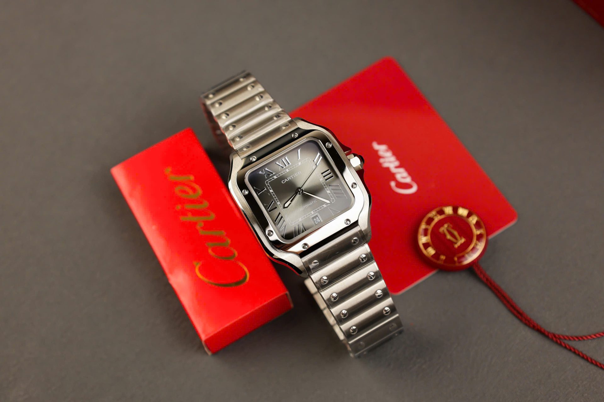 Cartier Santos Replica 11 Watch Gray Dial AF Factory 39.8mm