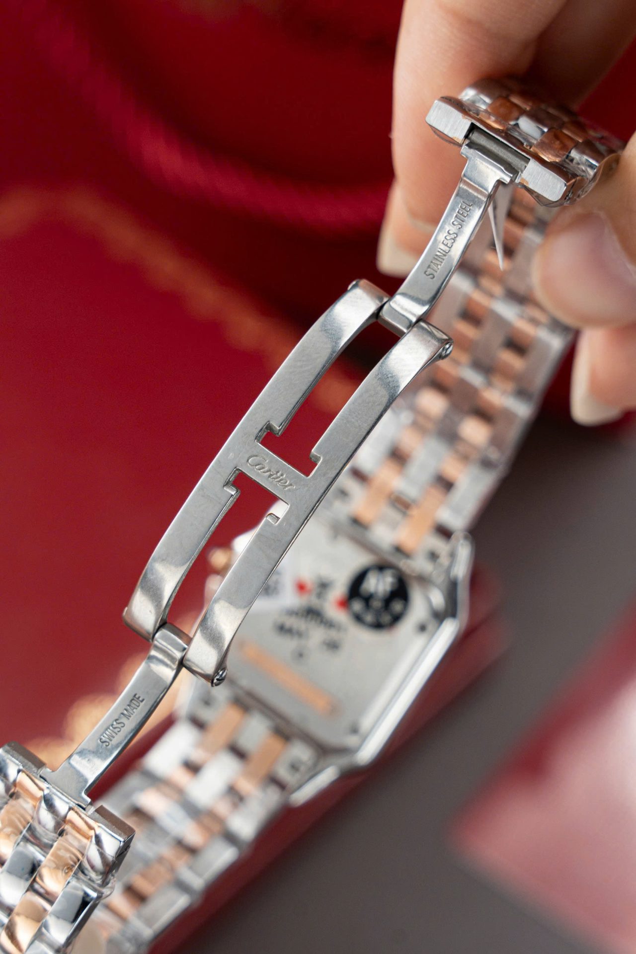 Cartier Panthere WSPN007 Demi Rose Gold Replica Watch Diamonds Moissanite Hong Kong 27x37mm