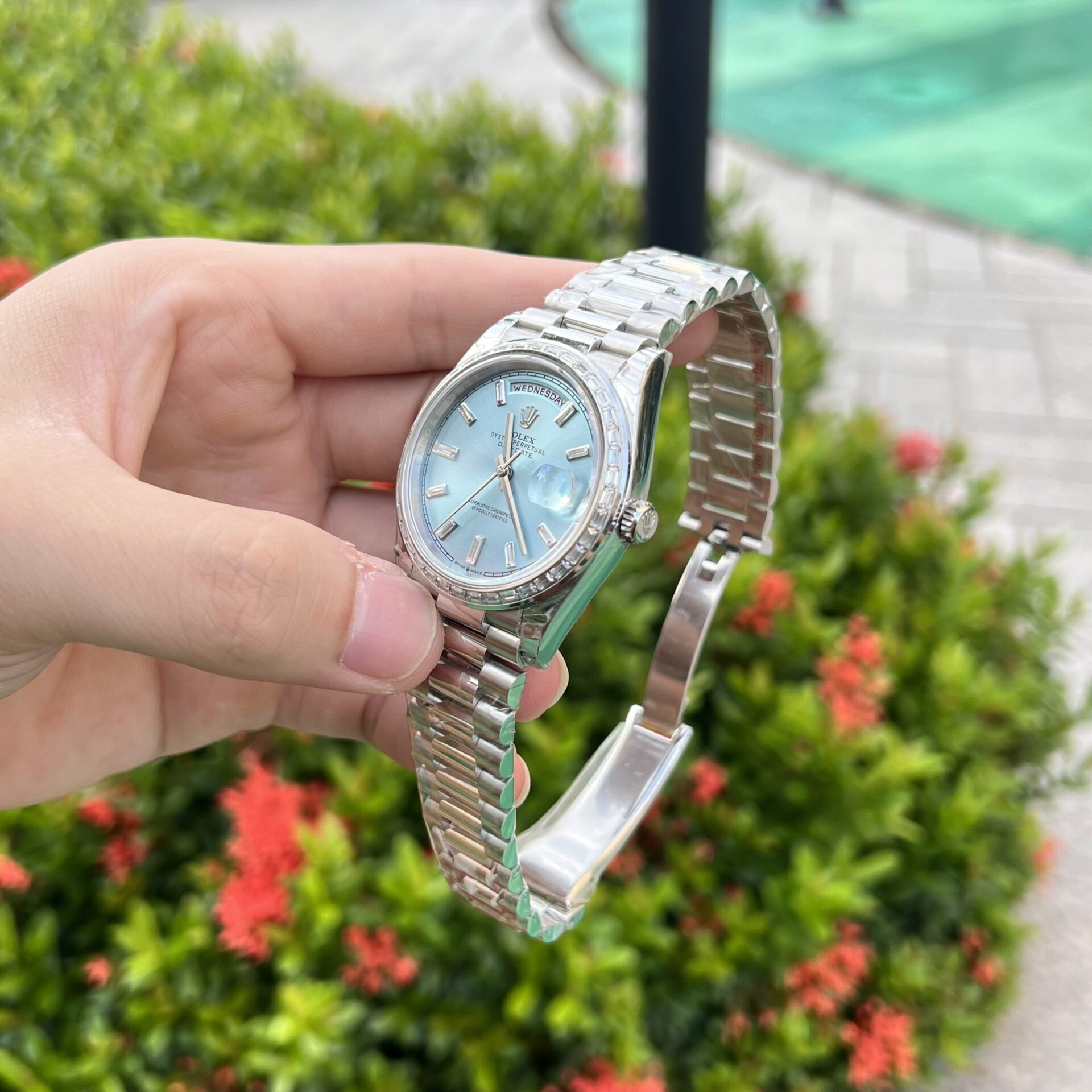 Rolex Day-Date Replica Watch Ice Blue Dial GS Factory 40mm