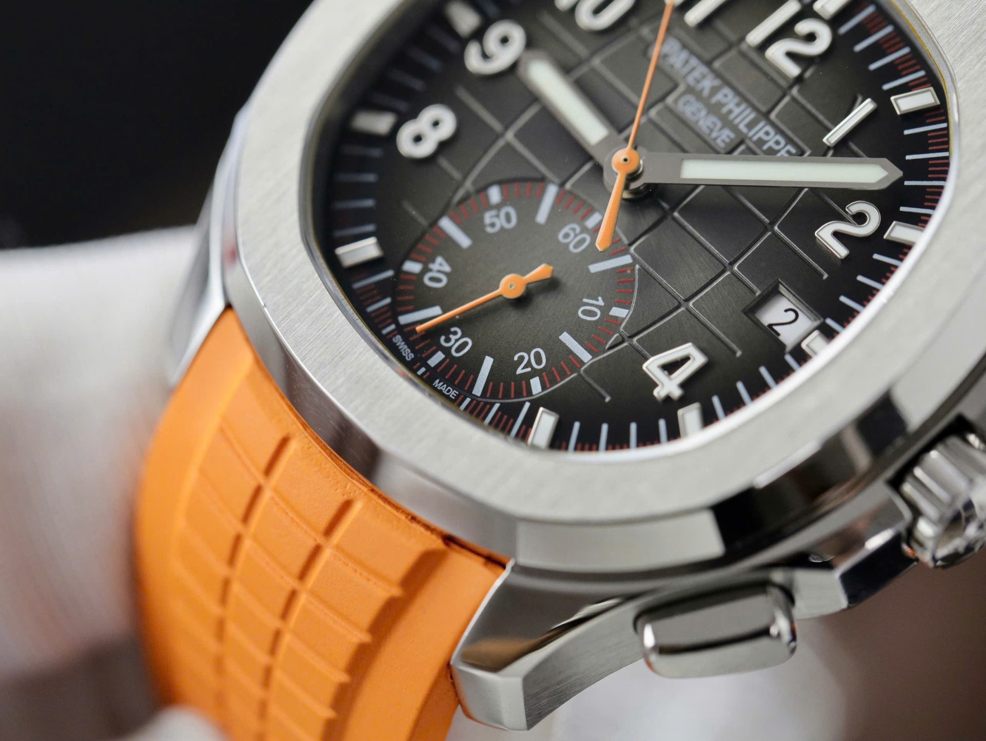 Patek Philippe Aquanaut 5968A Replica 11 Watch Orange Rubber Strap 42.2mm