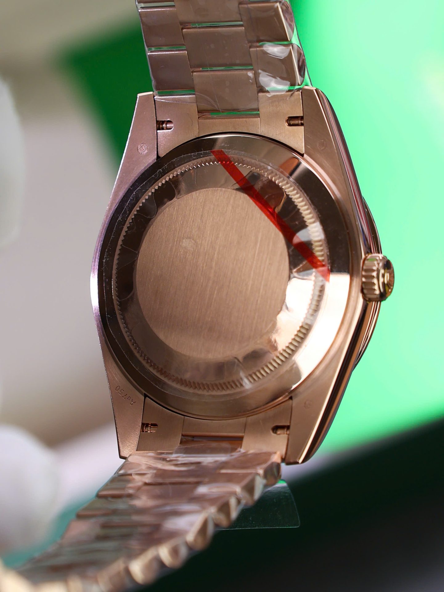 Rolex Day-Date Green Dial Replica Watch Gold Wrapped Weight 186Gram QF 40mm