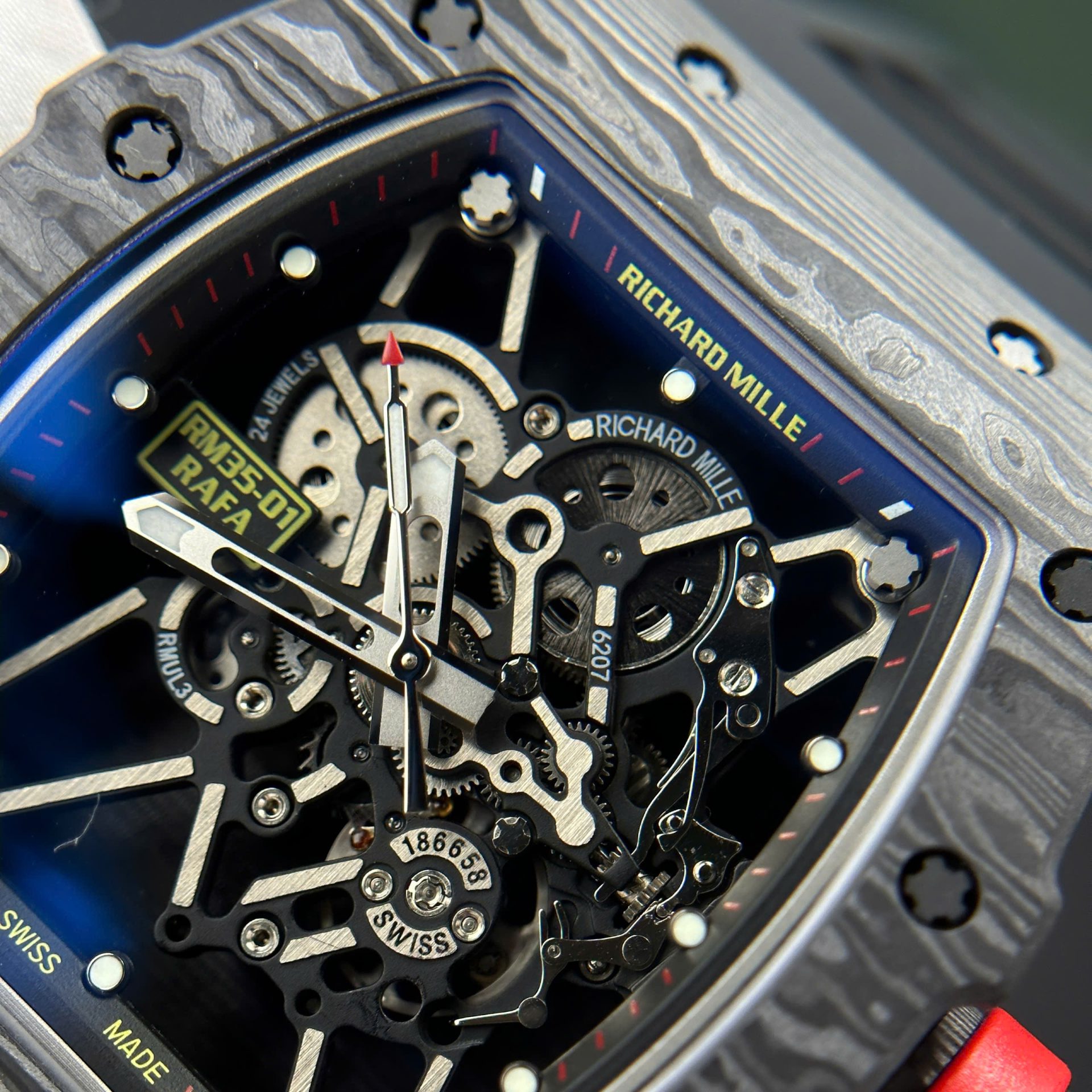 Richard Mille RM35-01 Replica Watch Carbon Case Fabric Nato StrapBBR Factory 44,5x50mm