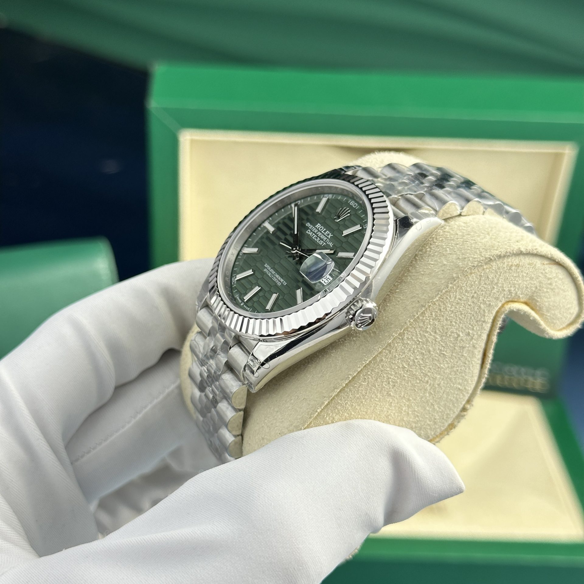 Rolex Replica Watch DateJust 126334 Green Motif Dial VS Factory 41mm