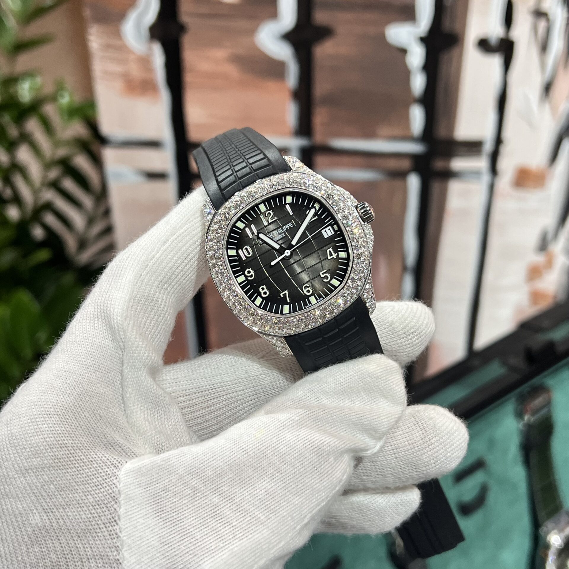 Patek Philippe Aquanaut 5167 With Diamond Natural Rubber Strap 40mm