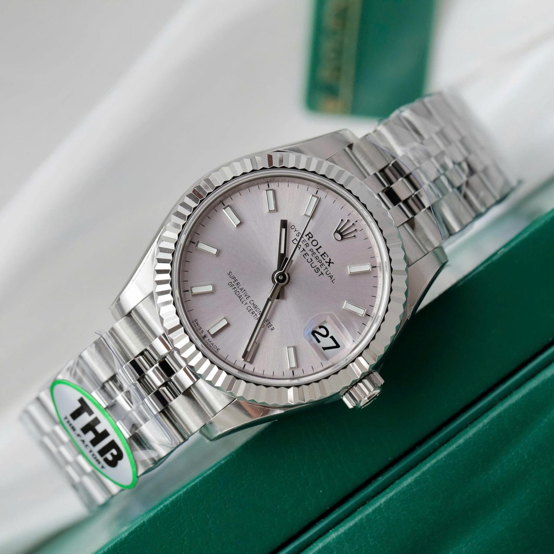 Rolex DateJust Replica Watches Sillver Dial Jubilee Strap THB Factory 31mm