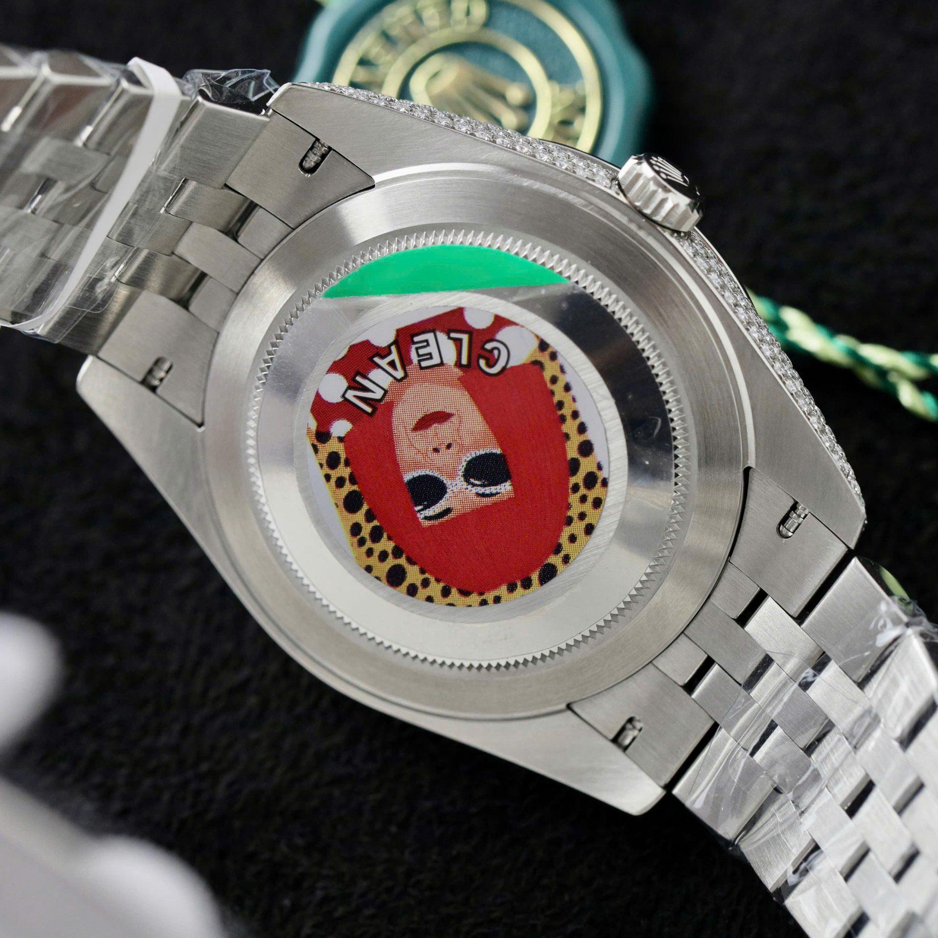 Rolex DateJust Blue Dial Copies Watches Custom Moissanite Diamonds 36mm