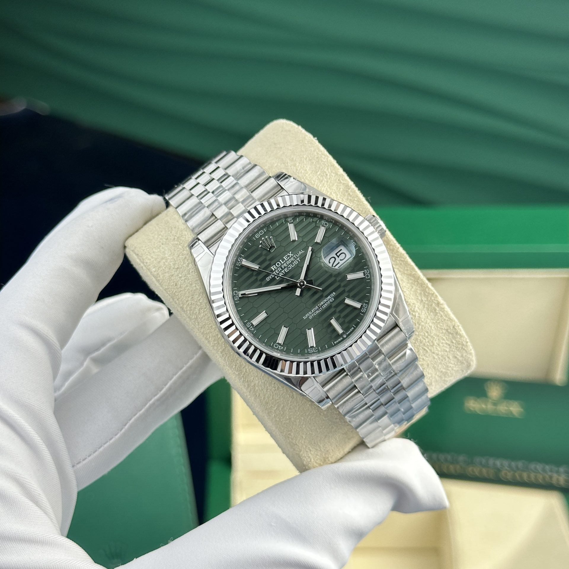 Rolex Replica Watch DateJust 126334 Green Motif Dial VS Factory 41mm