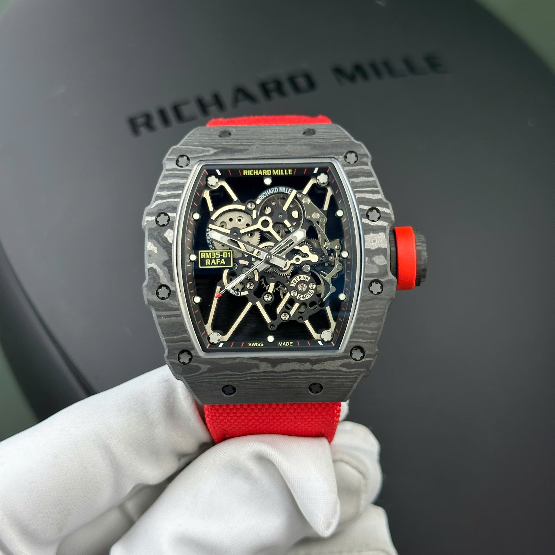 Richard Mille Replica Watches RM35-01 Rafael Nadal Carbon NTPT BBF Factory 44,5x50mm