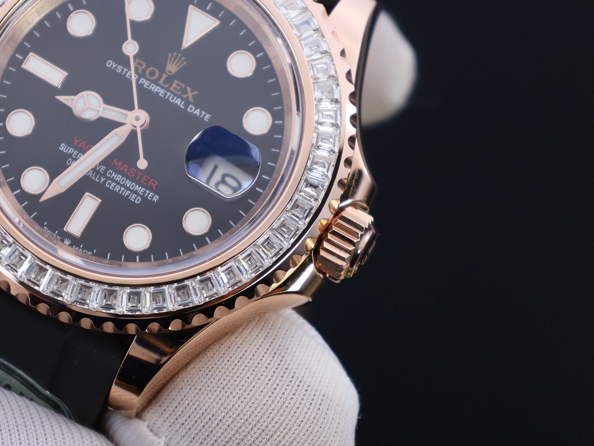 Rolex Yacht-Master Custom Gold Wrapped With Moissanite Baguette Diamond Hong Kong 40mm