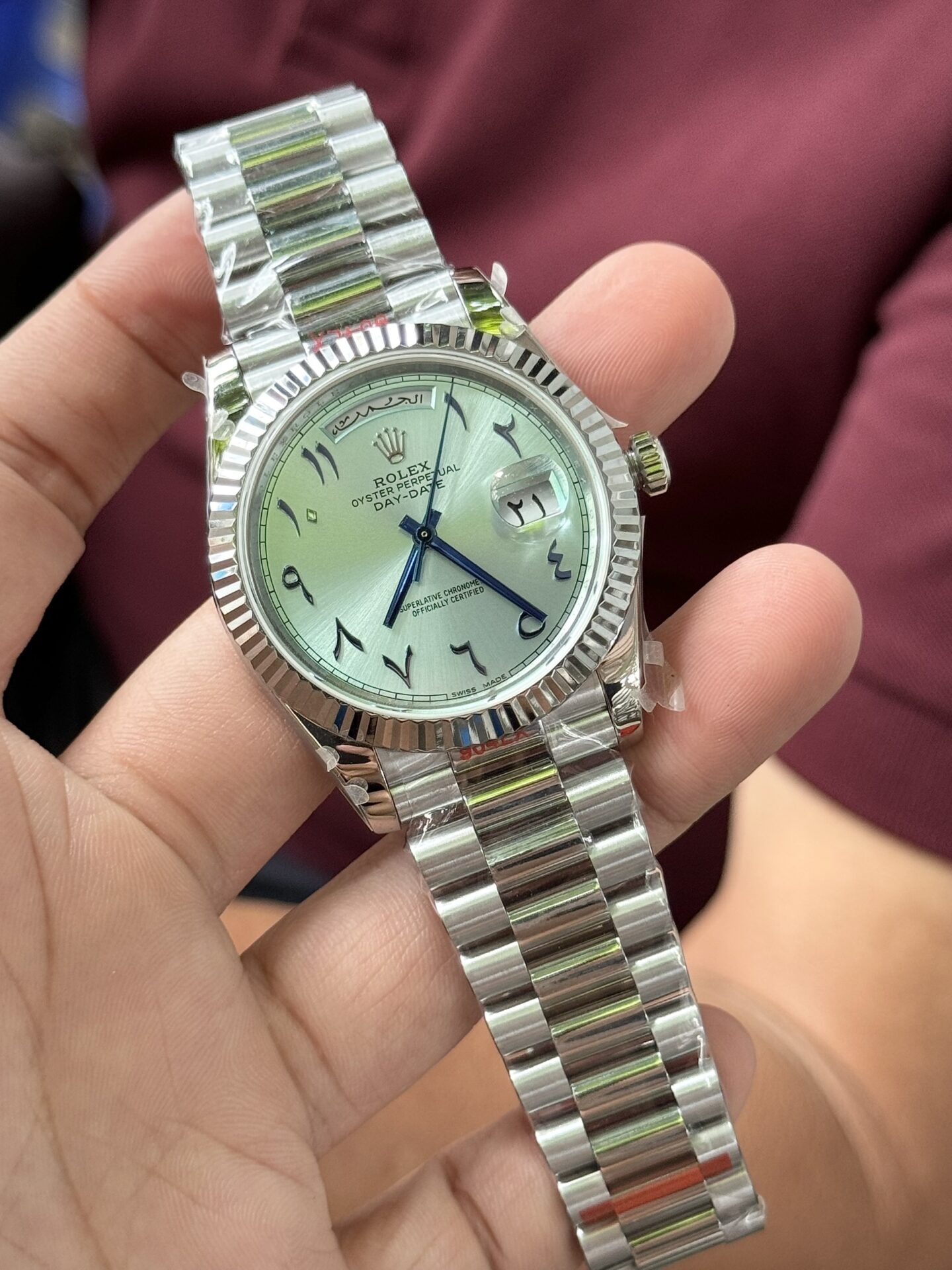 Rolex Day-Date Replica Watch Blue Dial Arabic Markers GM V2 40mm