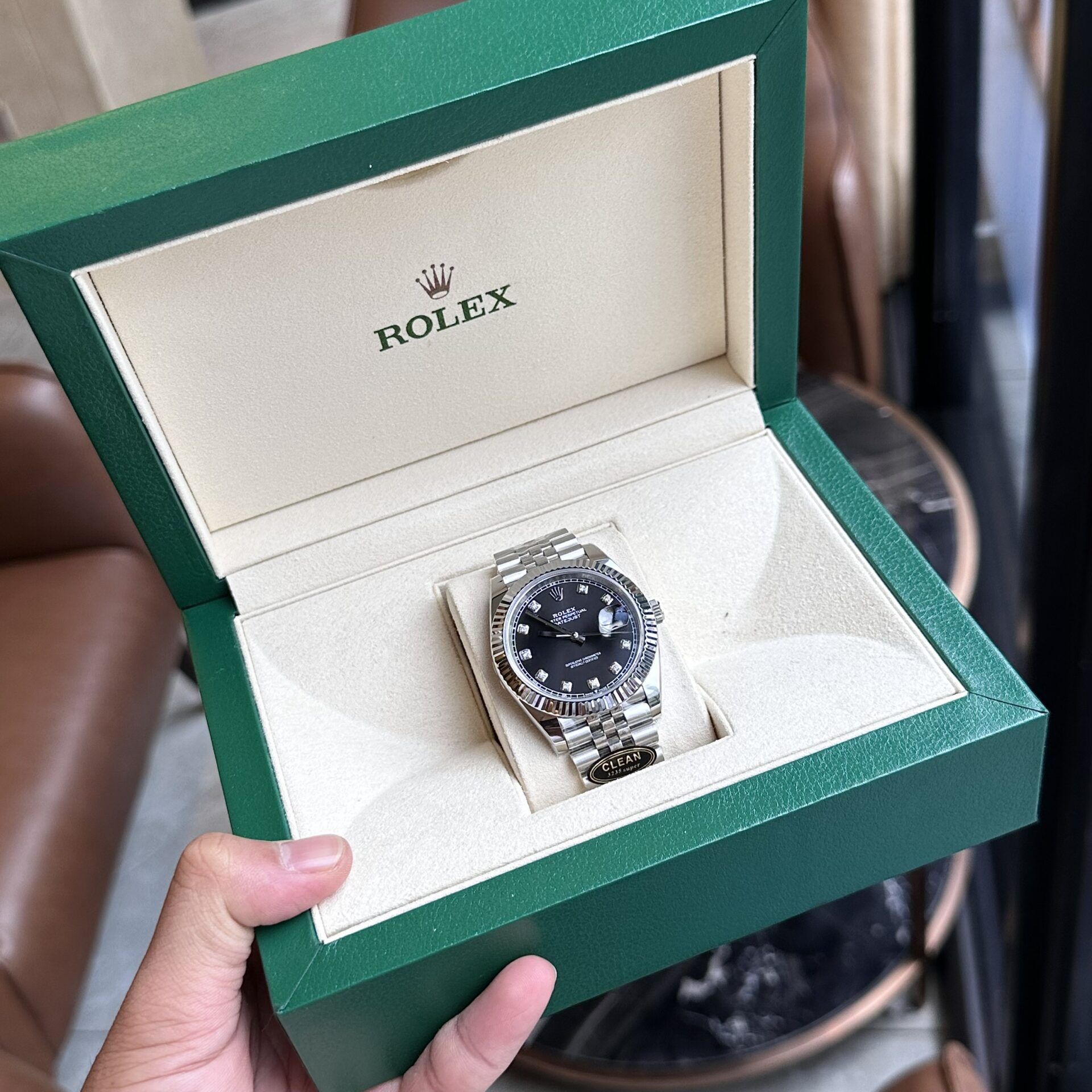 Rolex DateJust 126334 Replica Watch Black Dial With Diamond Clean Factory 41mm