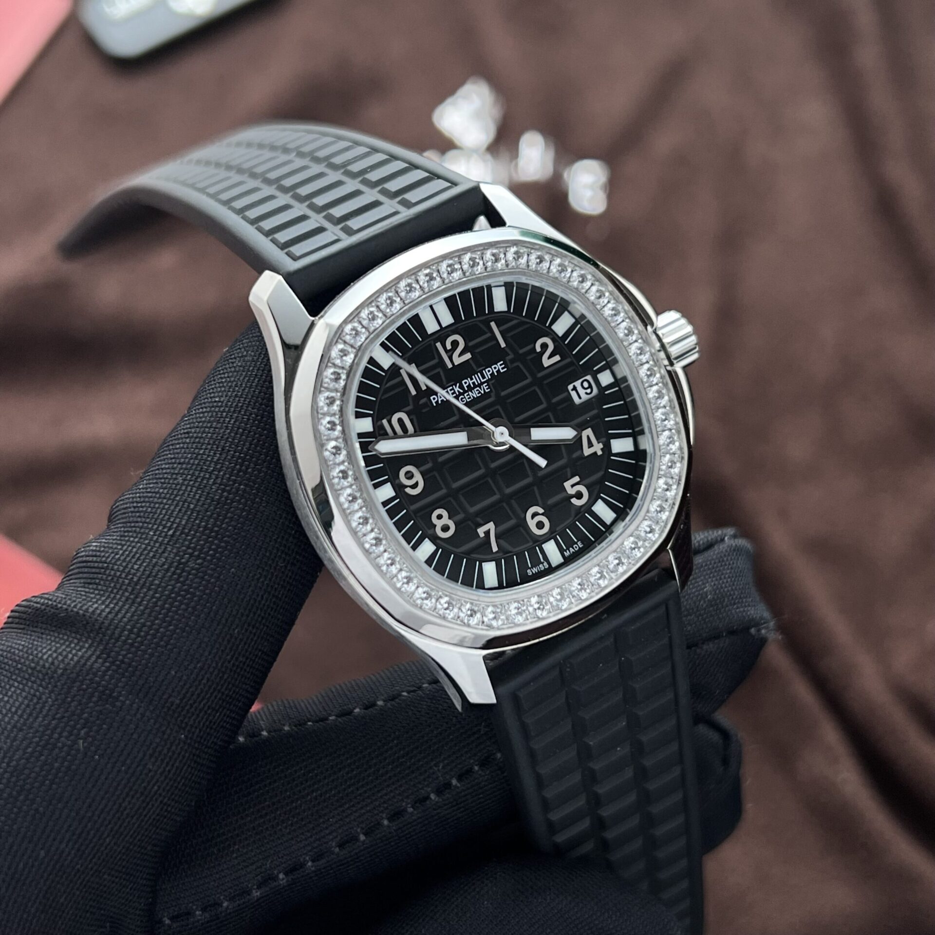 Patek Philippe Clone Watch Aquanaut 5067 Black Dial Rubber Strap PPF Factory 35.6mm