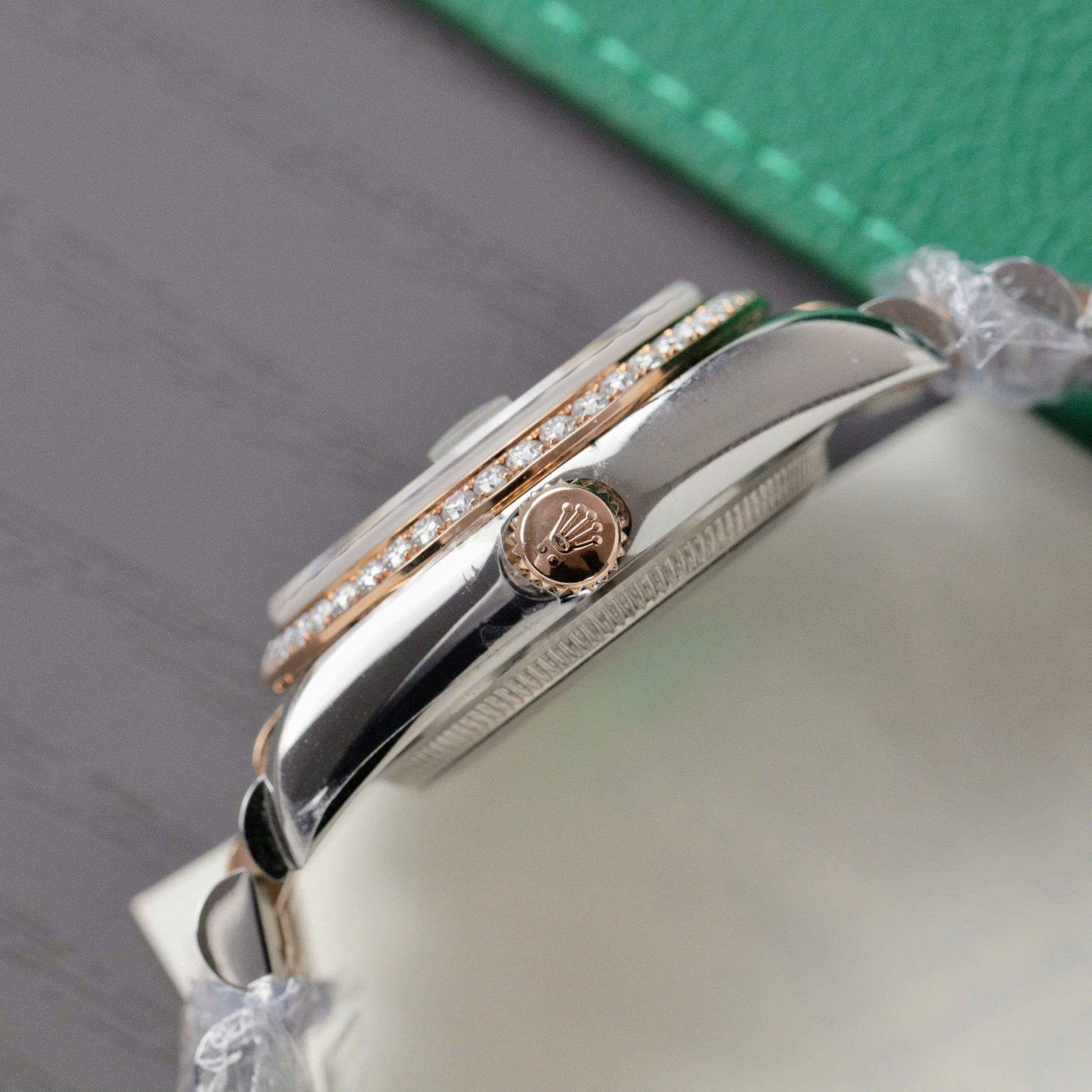 Rolex DateJust Replica 11 Watch Dial Mother Of Pearl Custom Moissanite Diamonds 31mm