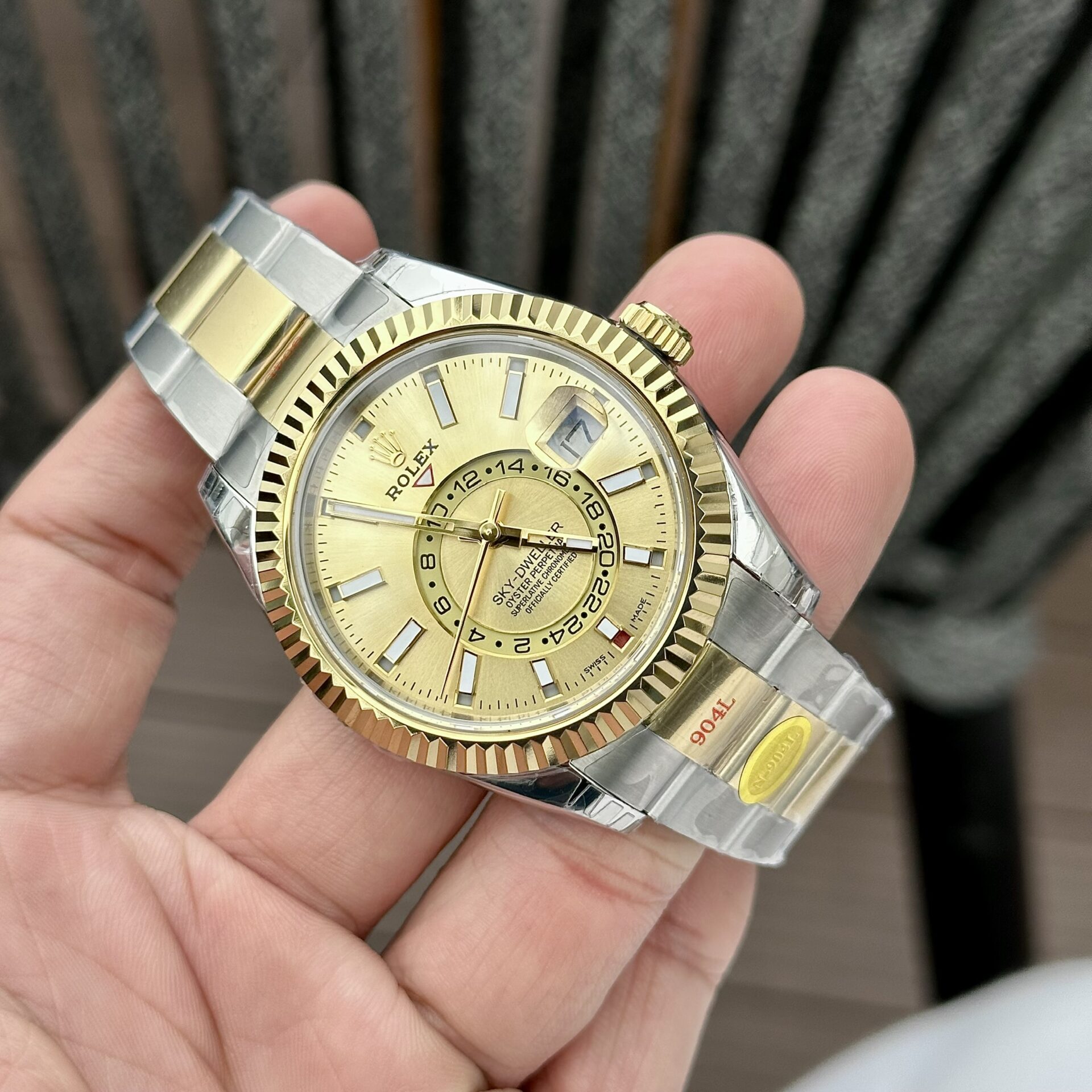 Rolex Sky-Dweller Replica Watch Demi Gold N Factory 41mm