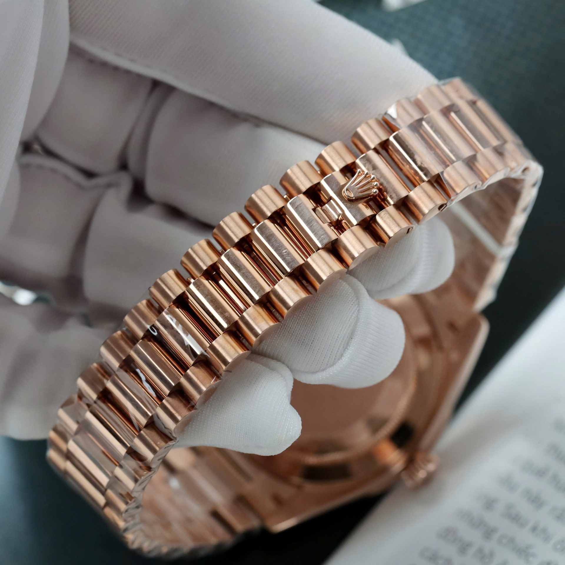 Rolex Day-Date Chocolate Dial Copies Watches Gold Wrapped + Moissanite Dial Markers Custom 40mm