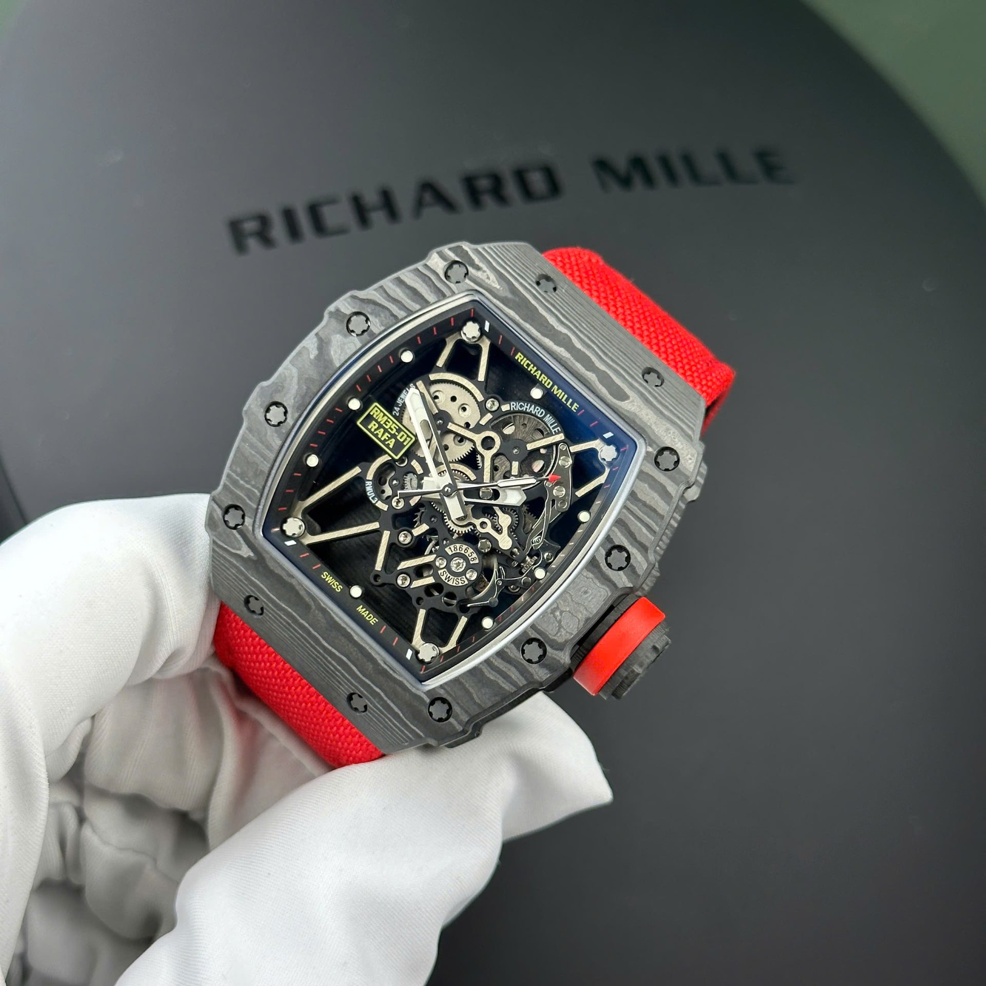 Richard Mille Replica Watches RM35-01 Rafael Nadal Carbon NTPT BBF Factory 44,5x50mm