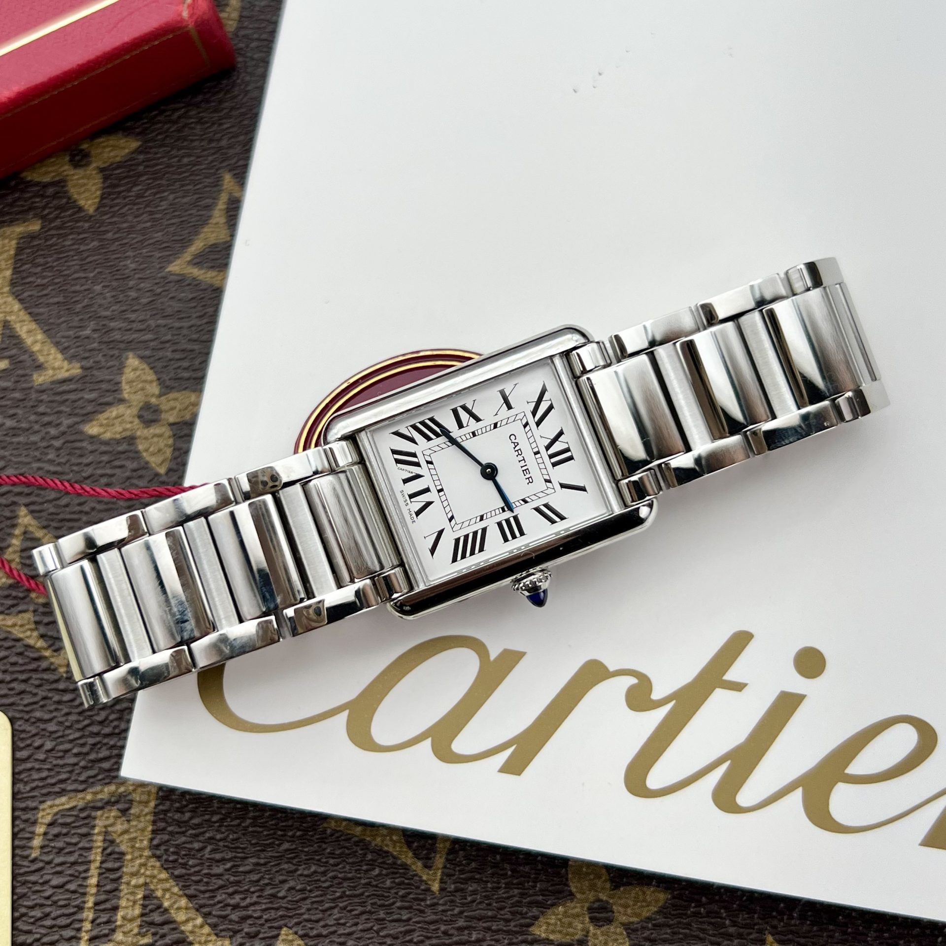 Cartier Fake Watches Tank Must White Dial Metal Wire 31x41mm